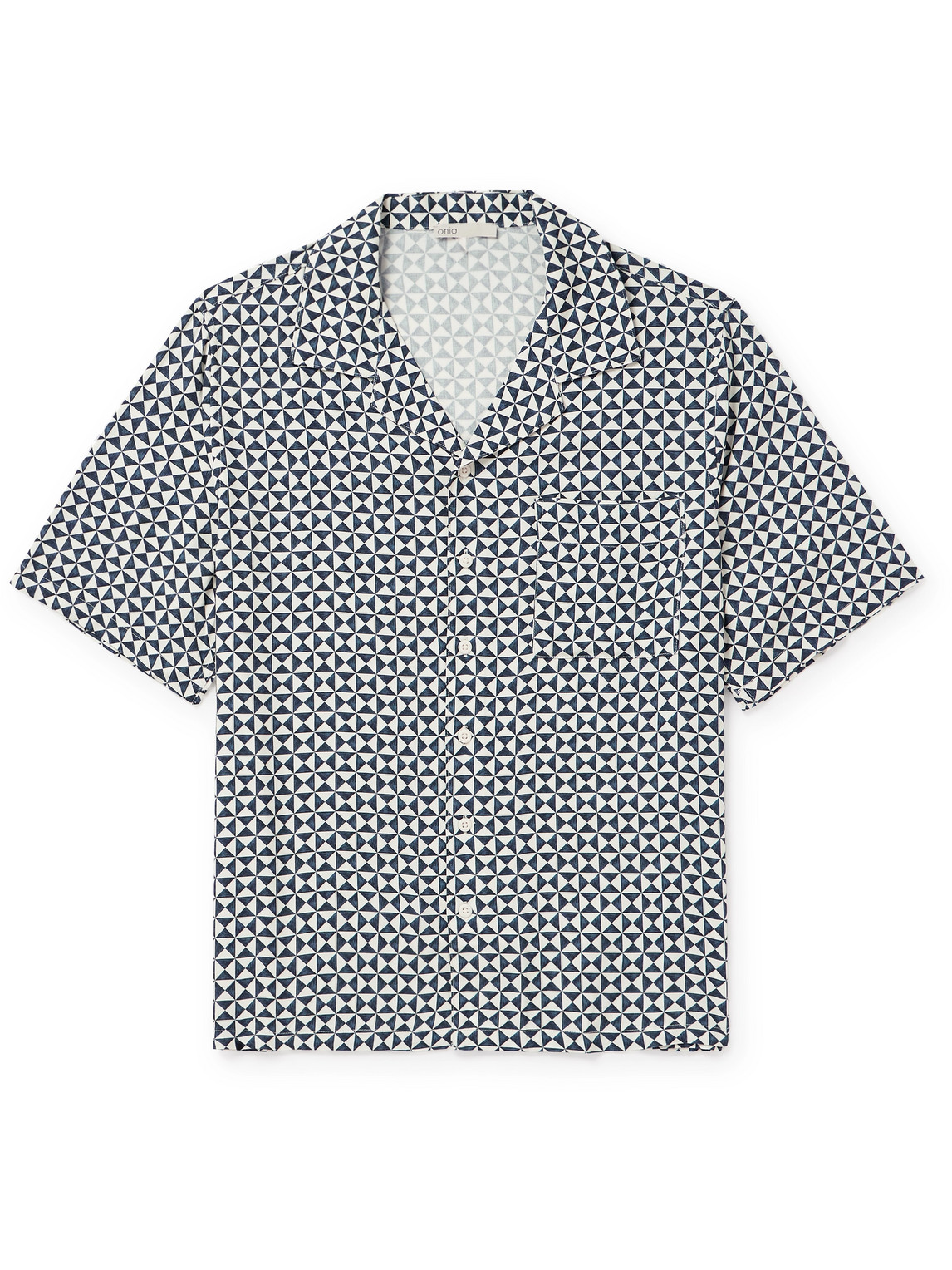 Shop Onia Camp-collar Printed Woven Shirt In Blue