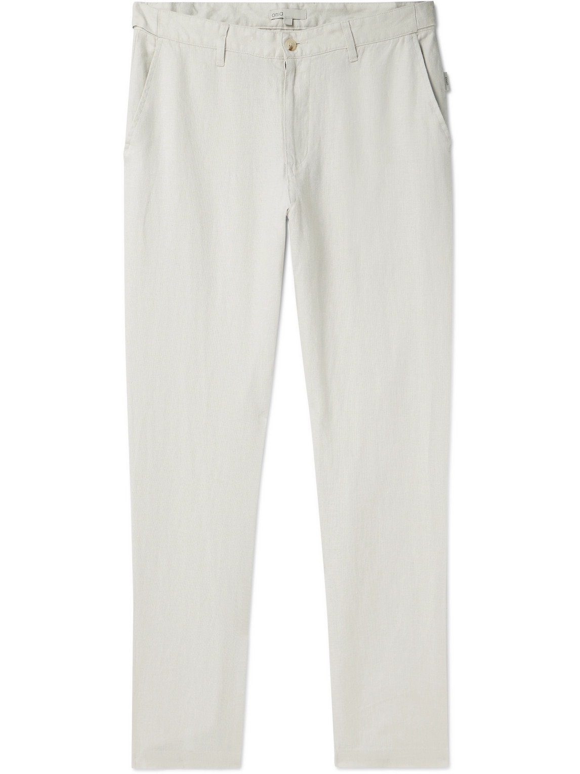 Onia Straight-leg Linen Trousers In Neutrals