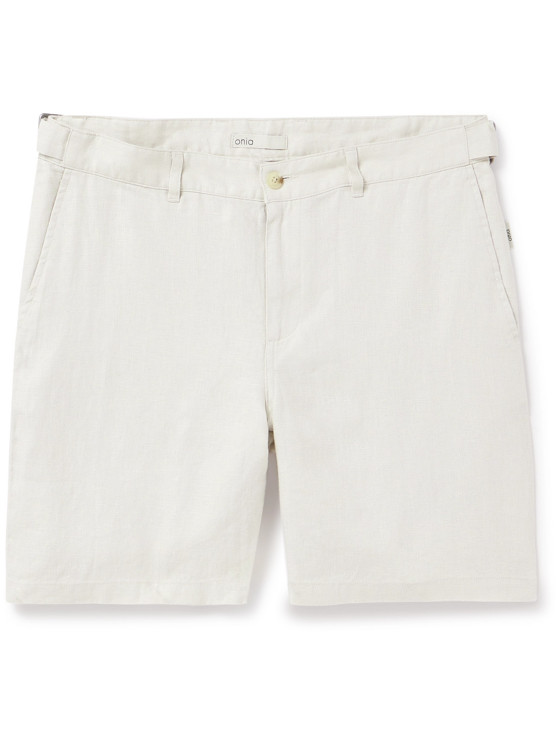 Onia Straight-leg Linen Shorts In Neutrals