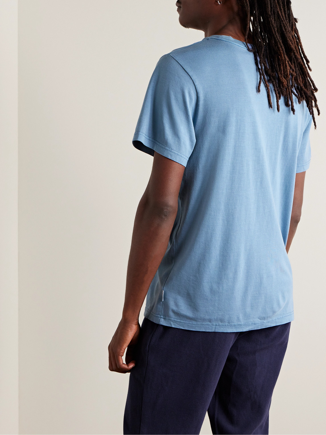 Shop Onia Garment-dyed Cotton And Modal-blend Jersey T-shirt In Blue