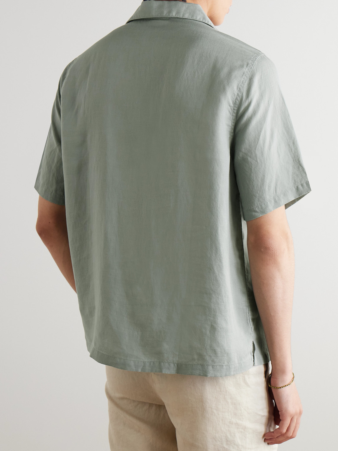 Onia Air Convertible-collar Linen And Tencel™ Lyocell-blend Shirt In Gray