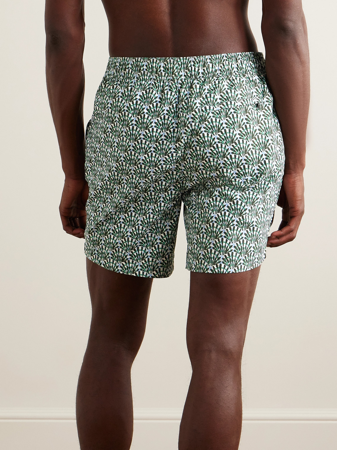 Shop Onia Charles Slim-fit Long-length Printed Swim Shorts In Green