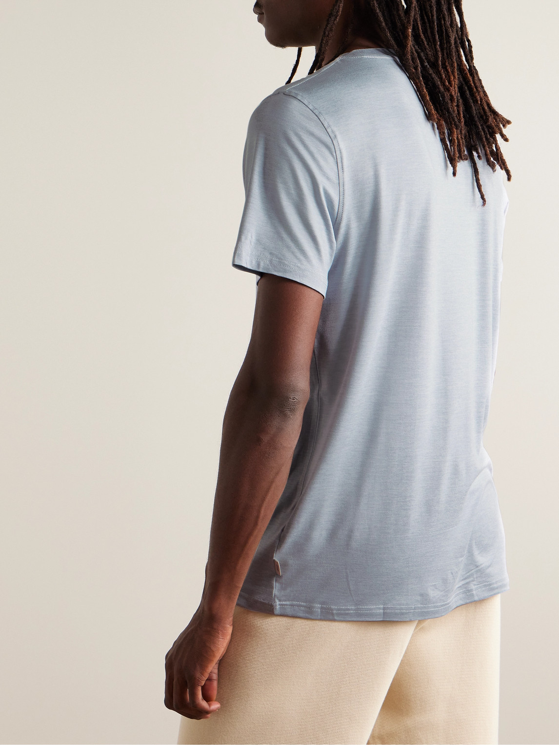 Shop Onia Everyday Ultralite Stretch-jersey T-shirt In Blue