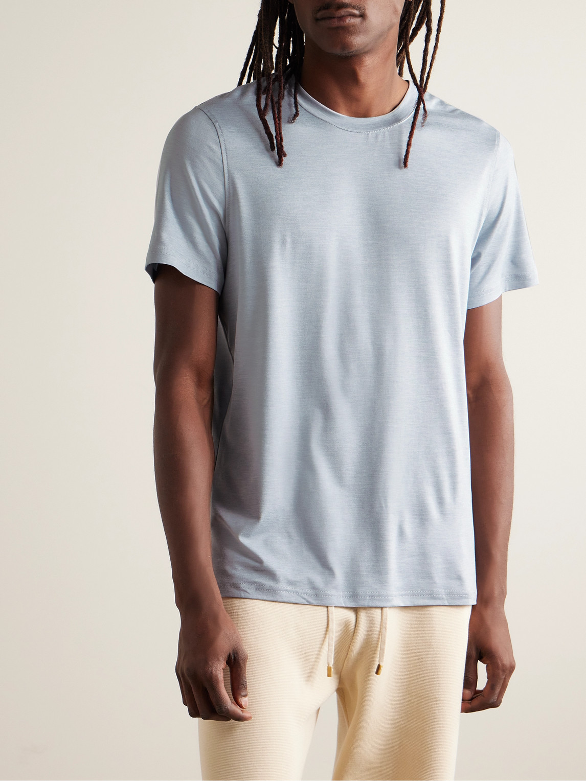 Shop Onia Everyday Ultralite Stretch-jersey T-shirt In Blue