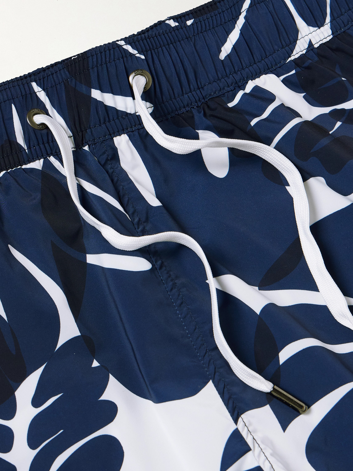Shop Onia Straight-leg Mid-length Floral-print Swim Shorts In Blue