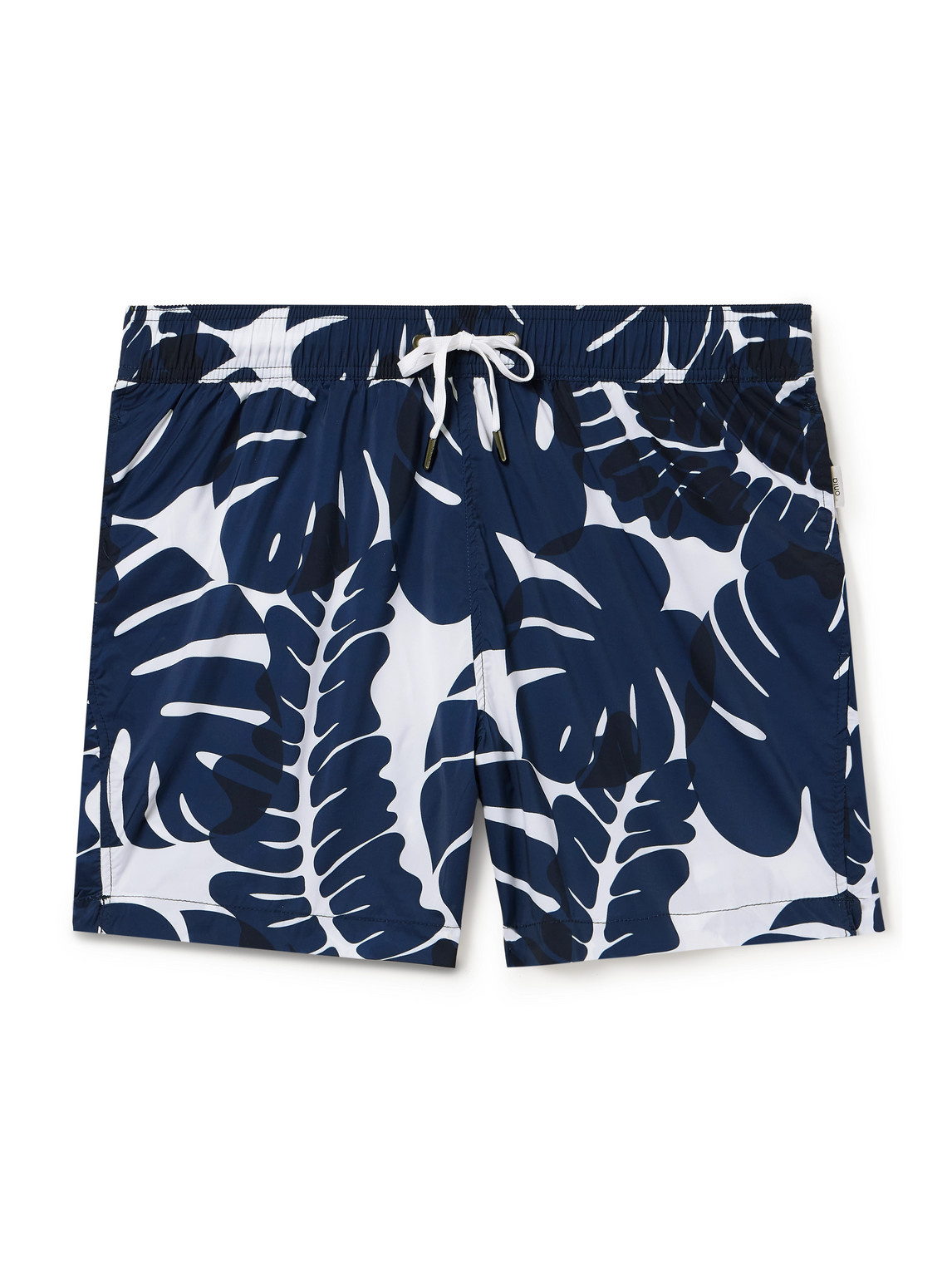 Onia Straight-leg Mid-length Floral-print Swim Shorts In Blue