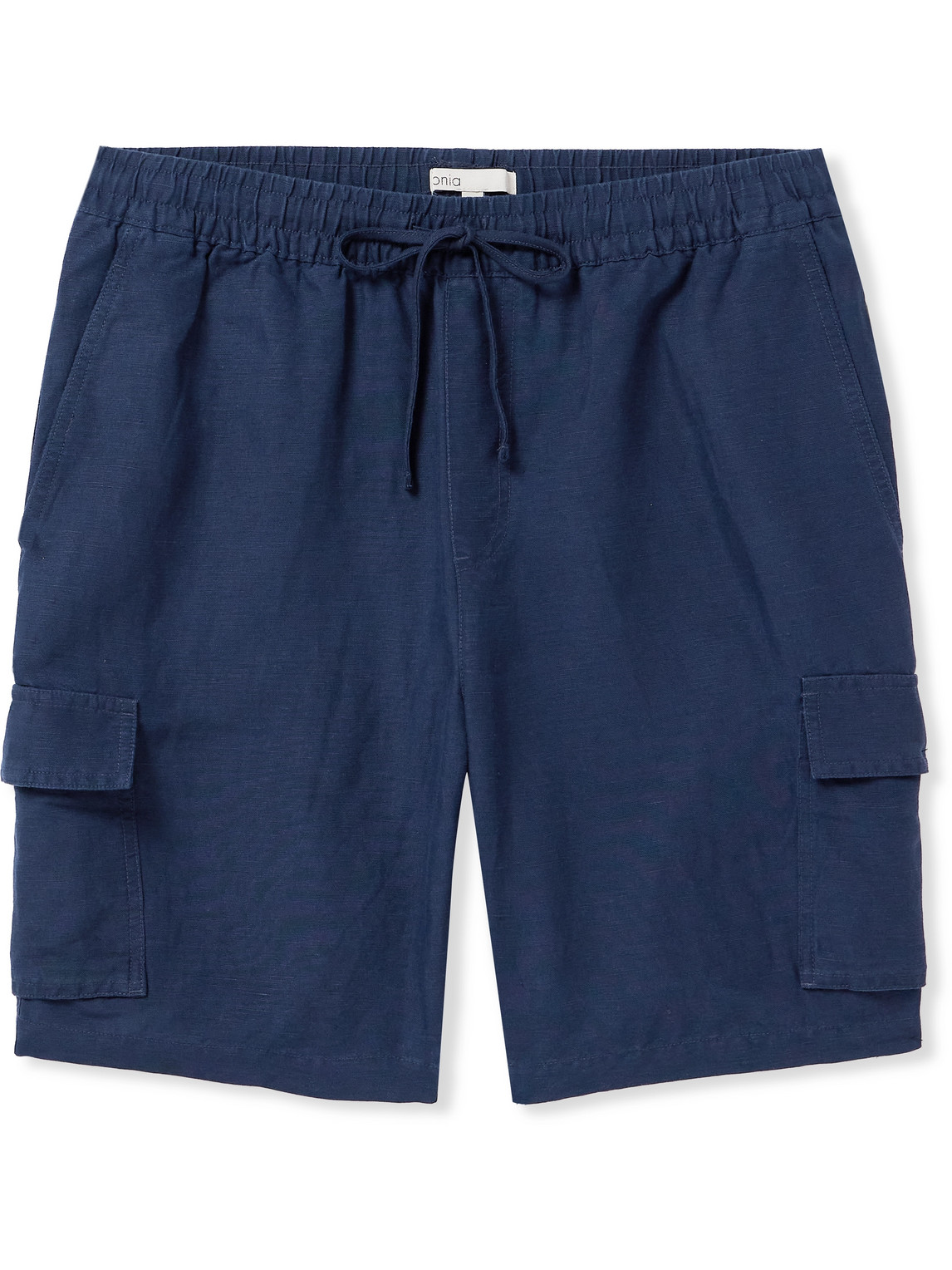 Onia Air Straight-leg Linen And Lyocell-blend Drawstring Cargo Shorts In Blue