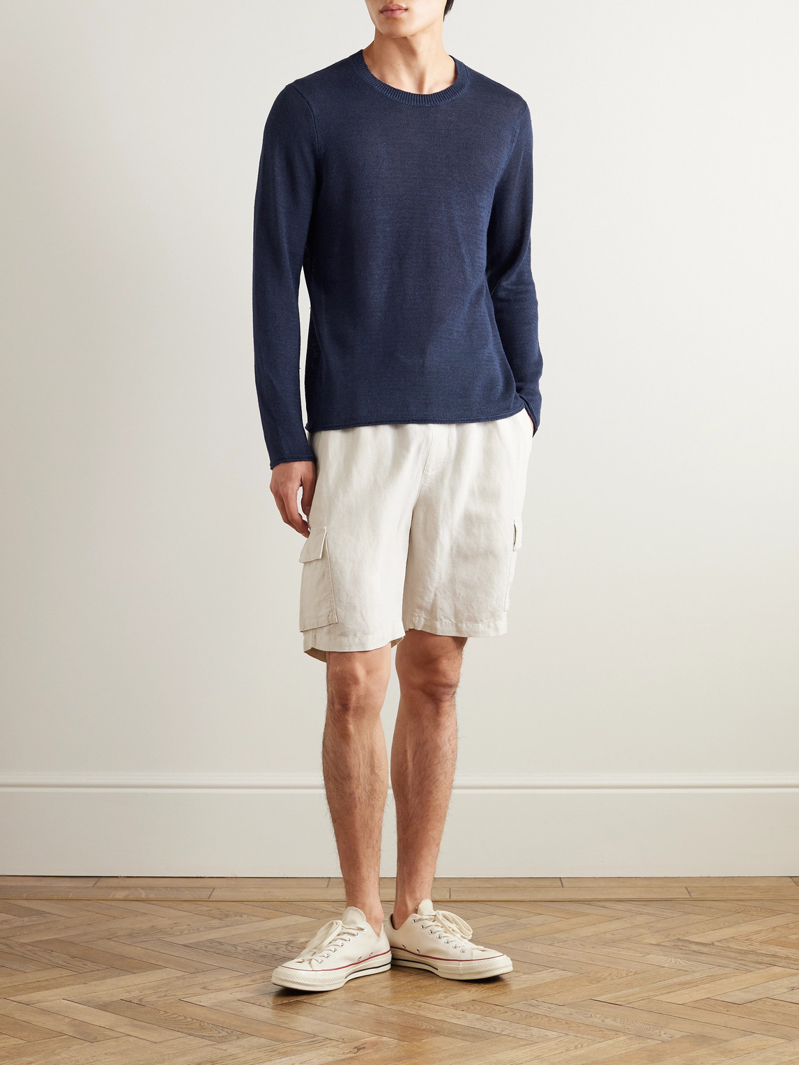 Shop Onia Kevin Linen Sweater In Blue