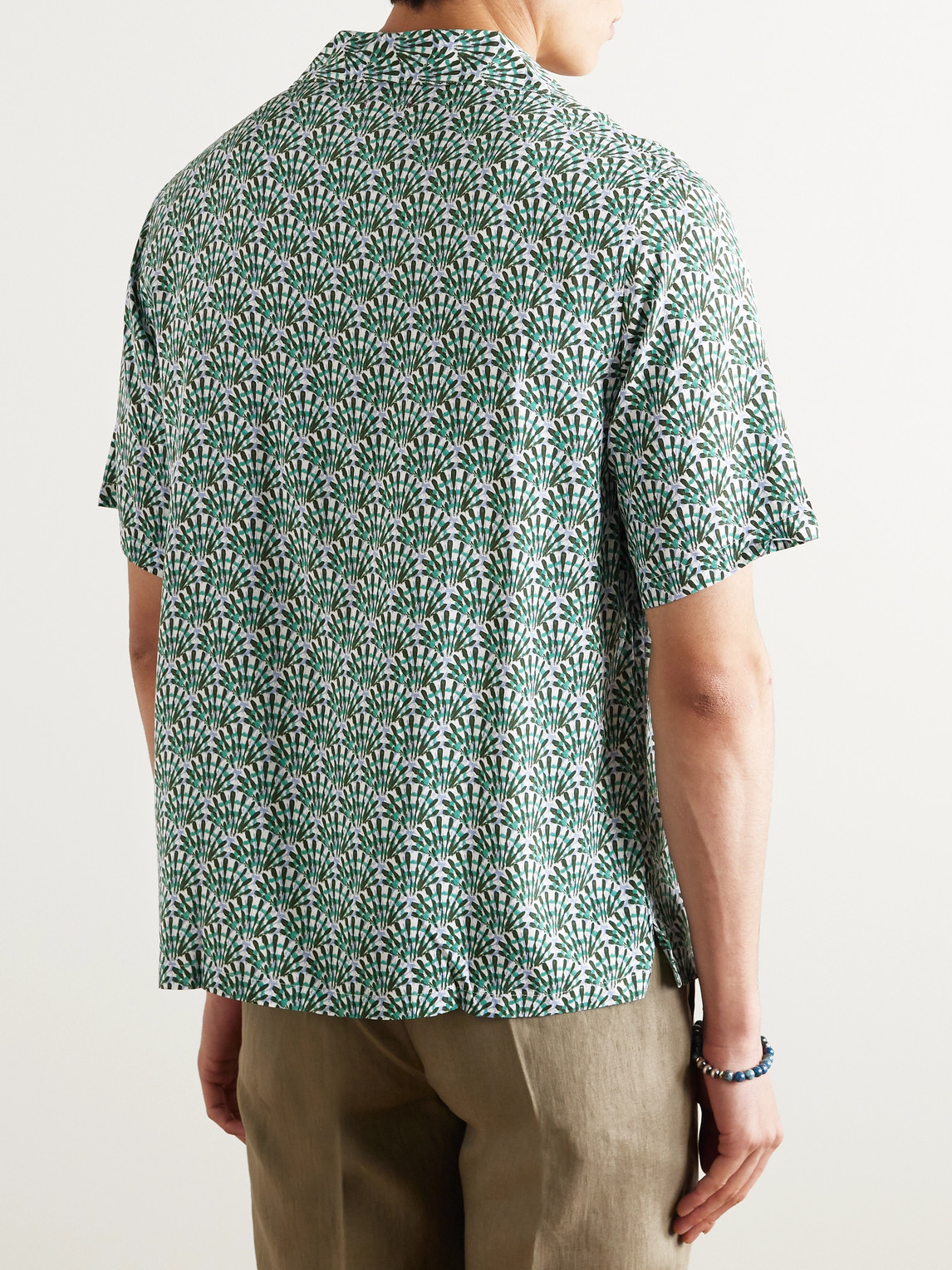 Shop Onia Camp-collar Printed Woven Shirt In Green