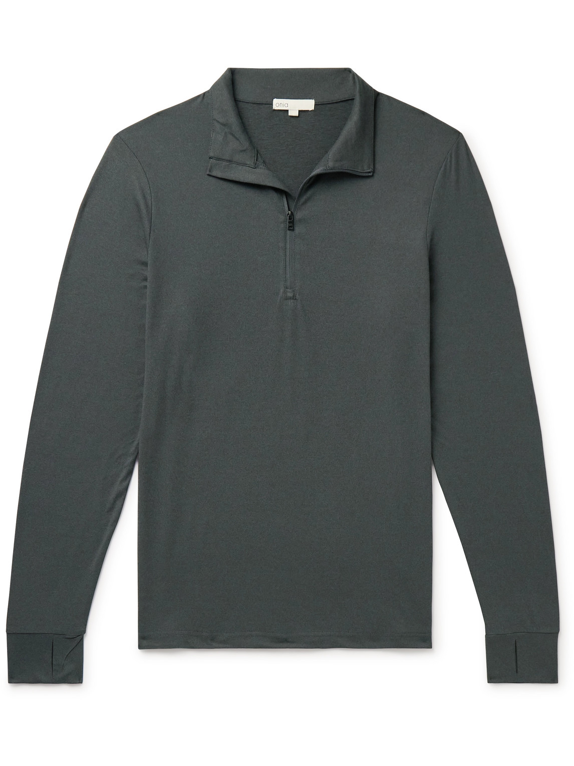 Onia Everyday Stretch-jersey Half-zip Top In Black