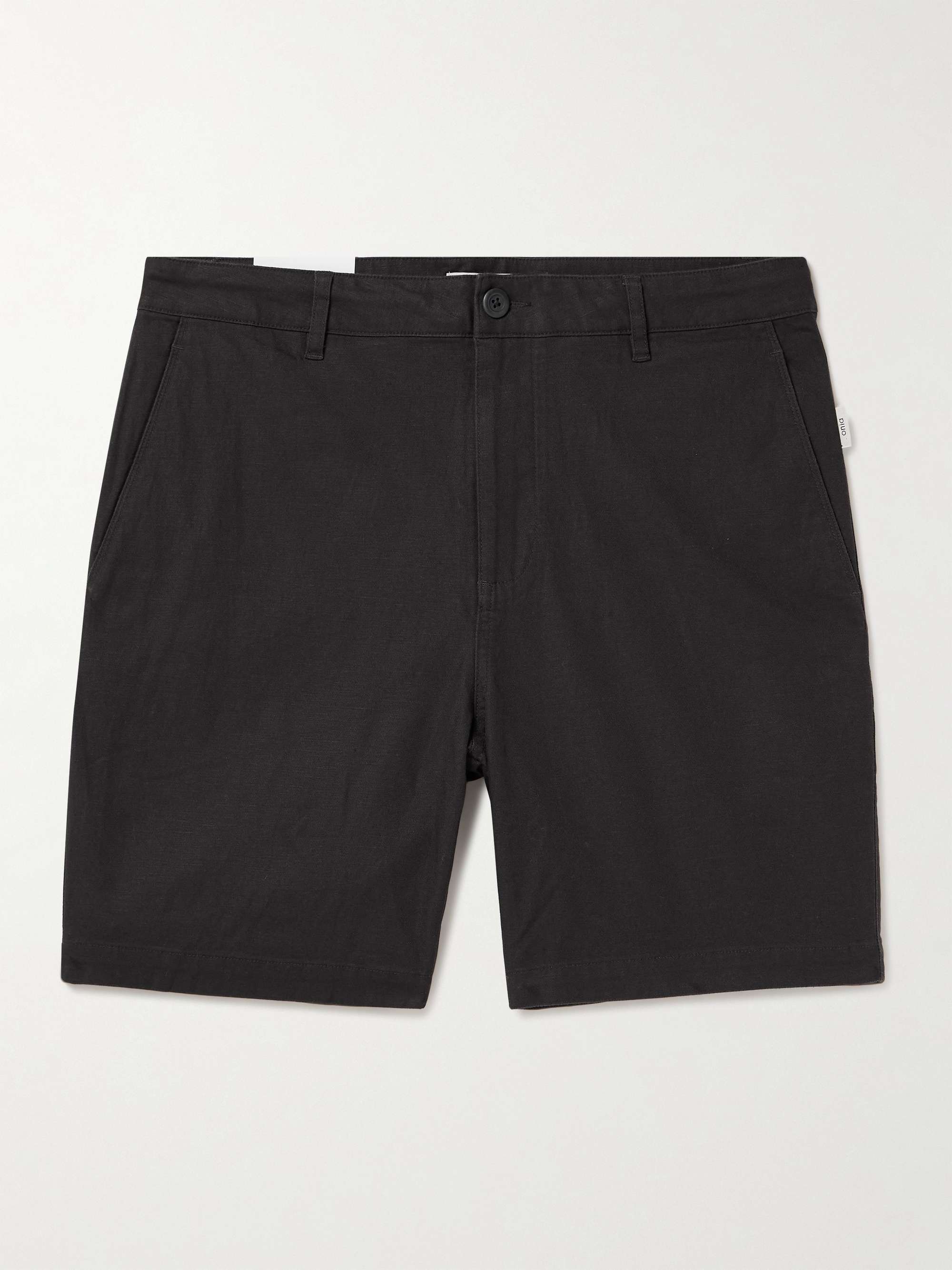 ONIA Traveller Straight-Leg Stretch-Cotton and Linen-Blend Twill Shorts ...