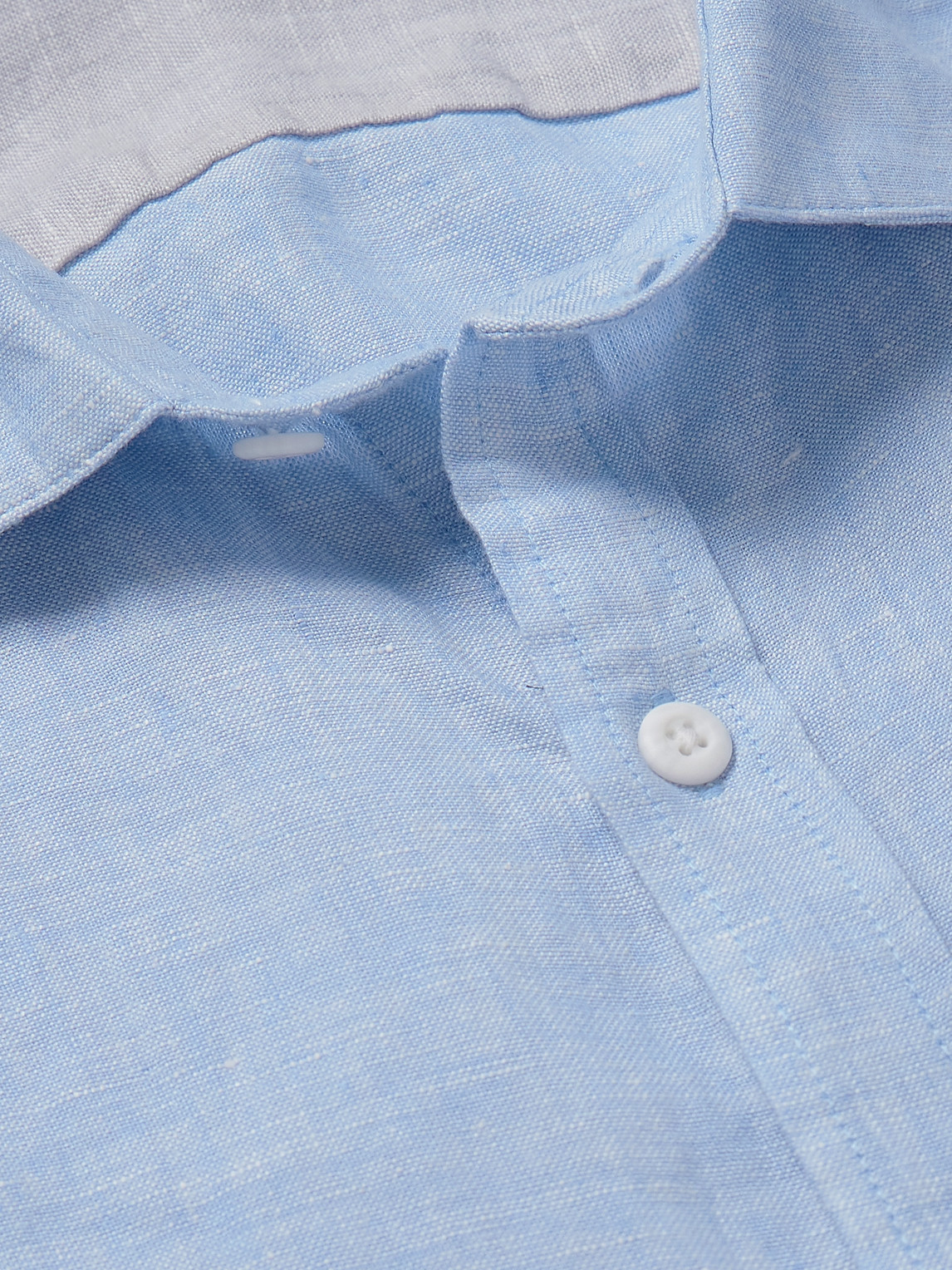 Shop Onia Spread-collar Linen Shirt In Blue