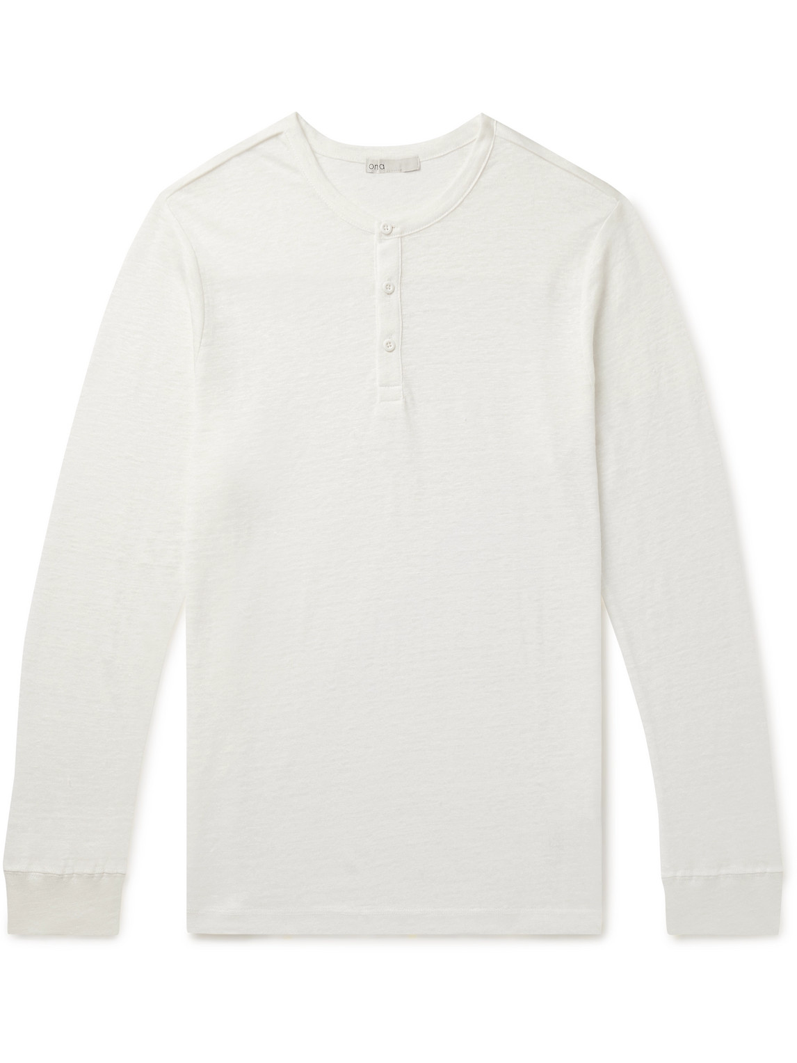 Linen-Jersey Henley T-Shirt