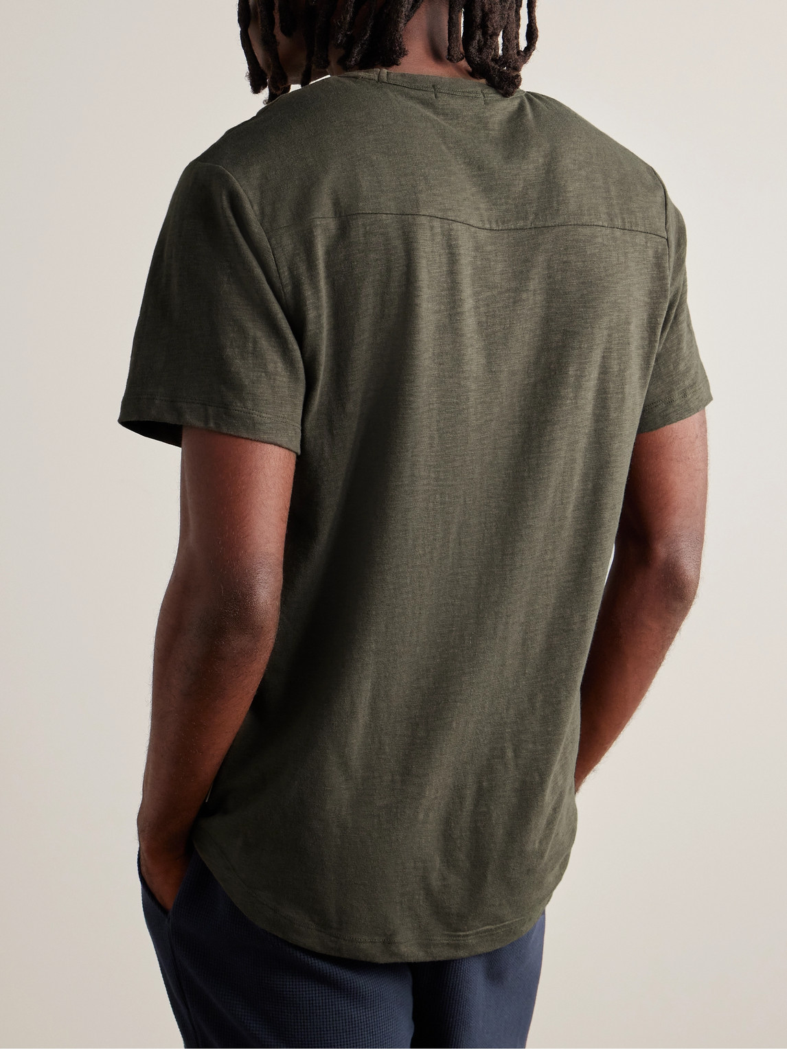 Shop Onia Cotton-blend Jersey T-shirt In Green
