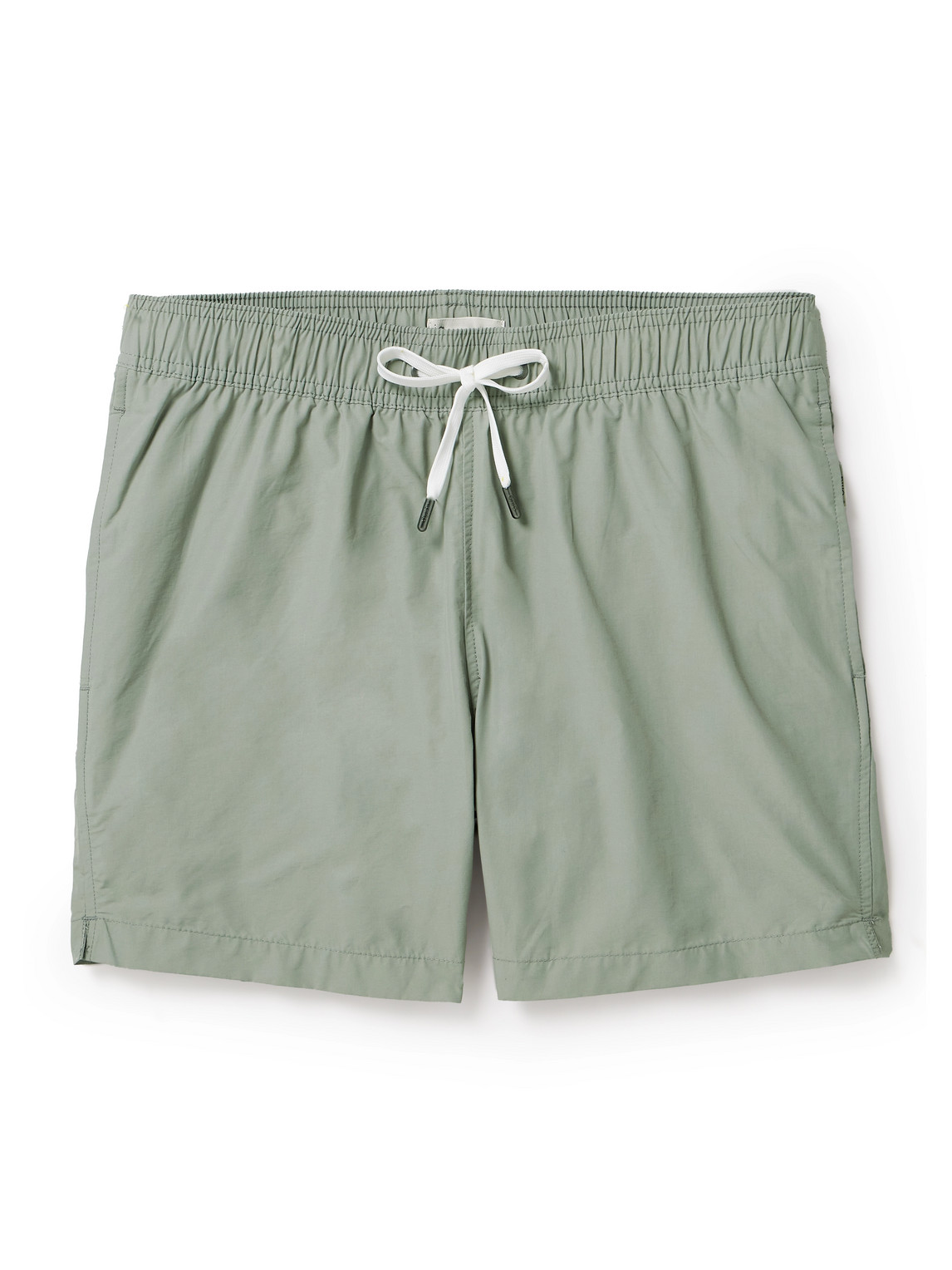 Onia Charles Straight-leg Mid-length Swim Shorts In Green