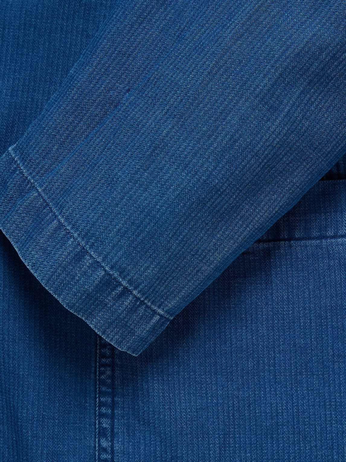 Shop Aspesi Samuraki Unstructured Convertible-collar Herringbone Cotton Blazer In Blue