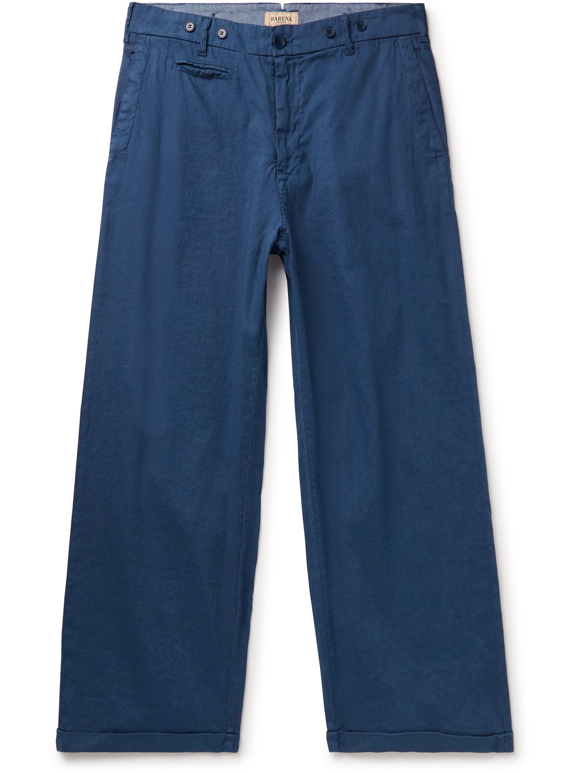 Barena Venezia Francon Straight-leg Linen-blend Trousers In Blue