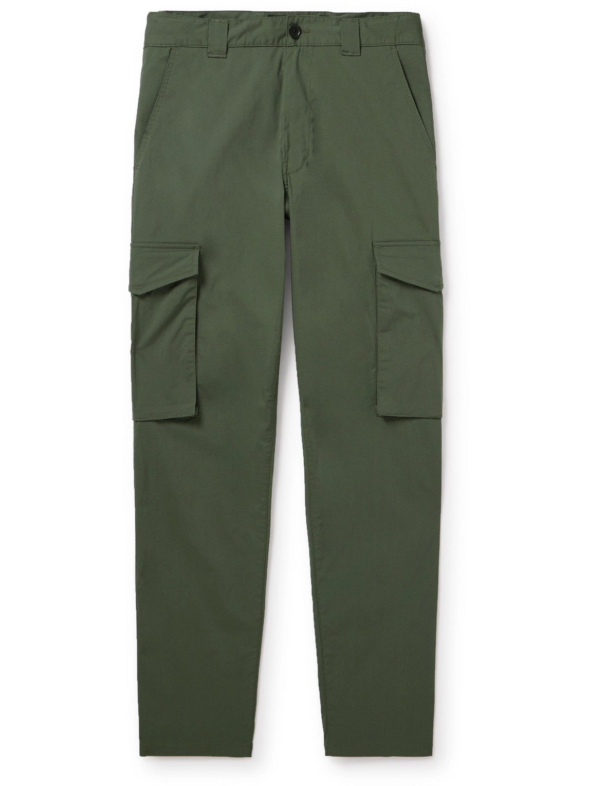 Aspesi Straight-leg Cotton-blend Cargo Trousers In Green
