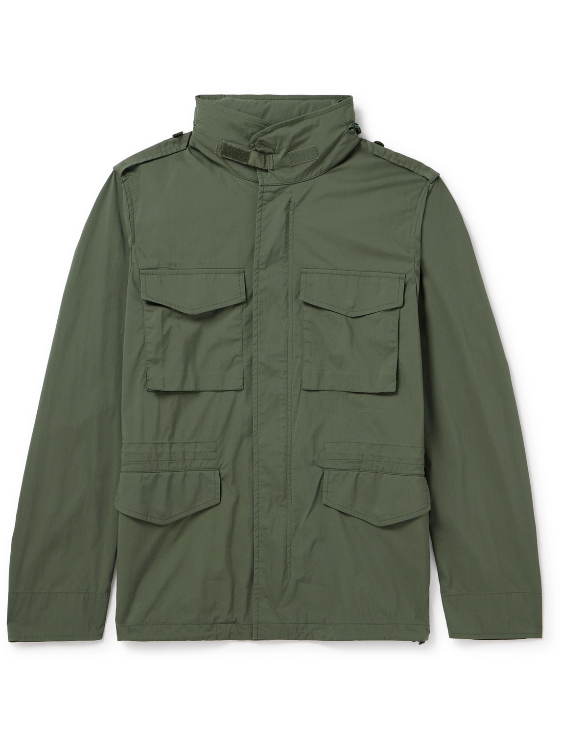 Aspesi Mini Field Cotton-blend Hooded Parka With Deatachable Gilet In Green