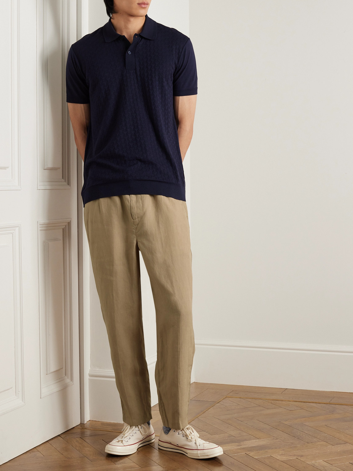 Alex Tapered Linen Drawstring Trousers — 2