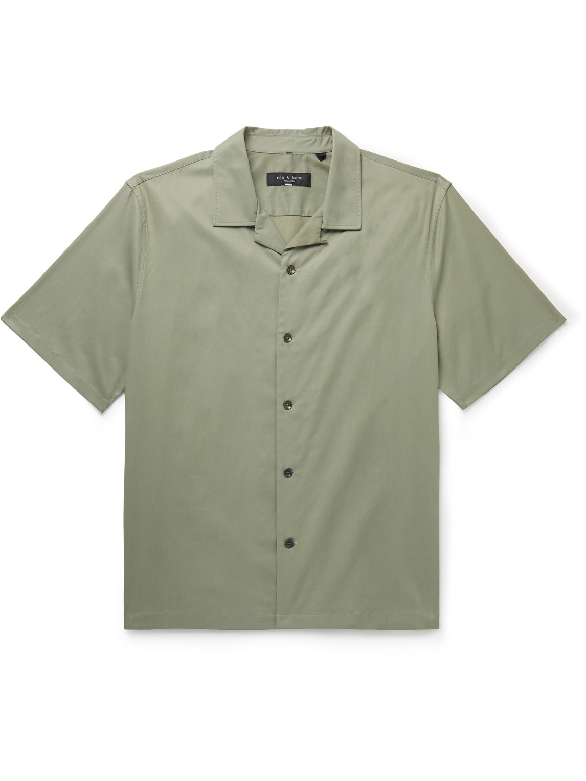 Rag & Bone Avery Convetible-collar Woven Shirt In Green