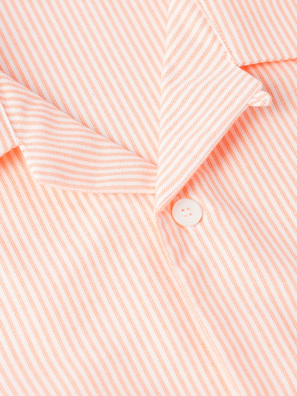 Shop Apc Lloyd Convertible-collar Striped Organic Cotton Shirt In Orange