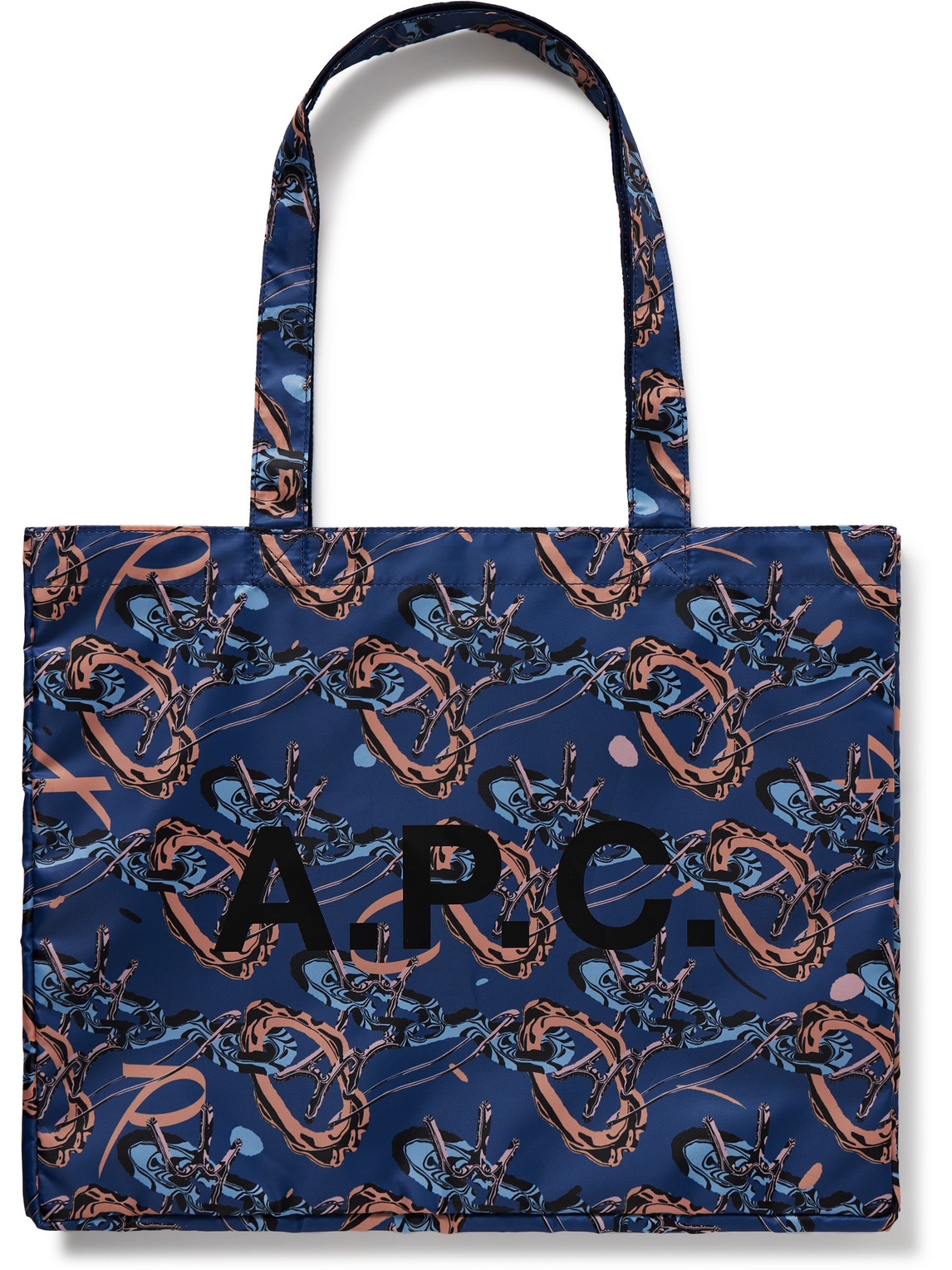 Apc Diane Reversible Printed Shell Tote Bag In Blue