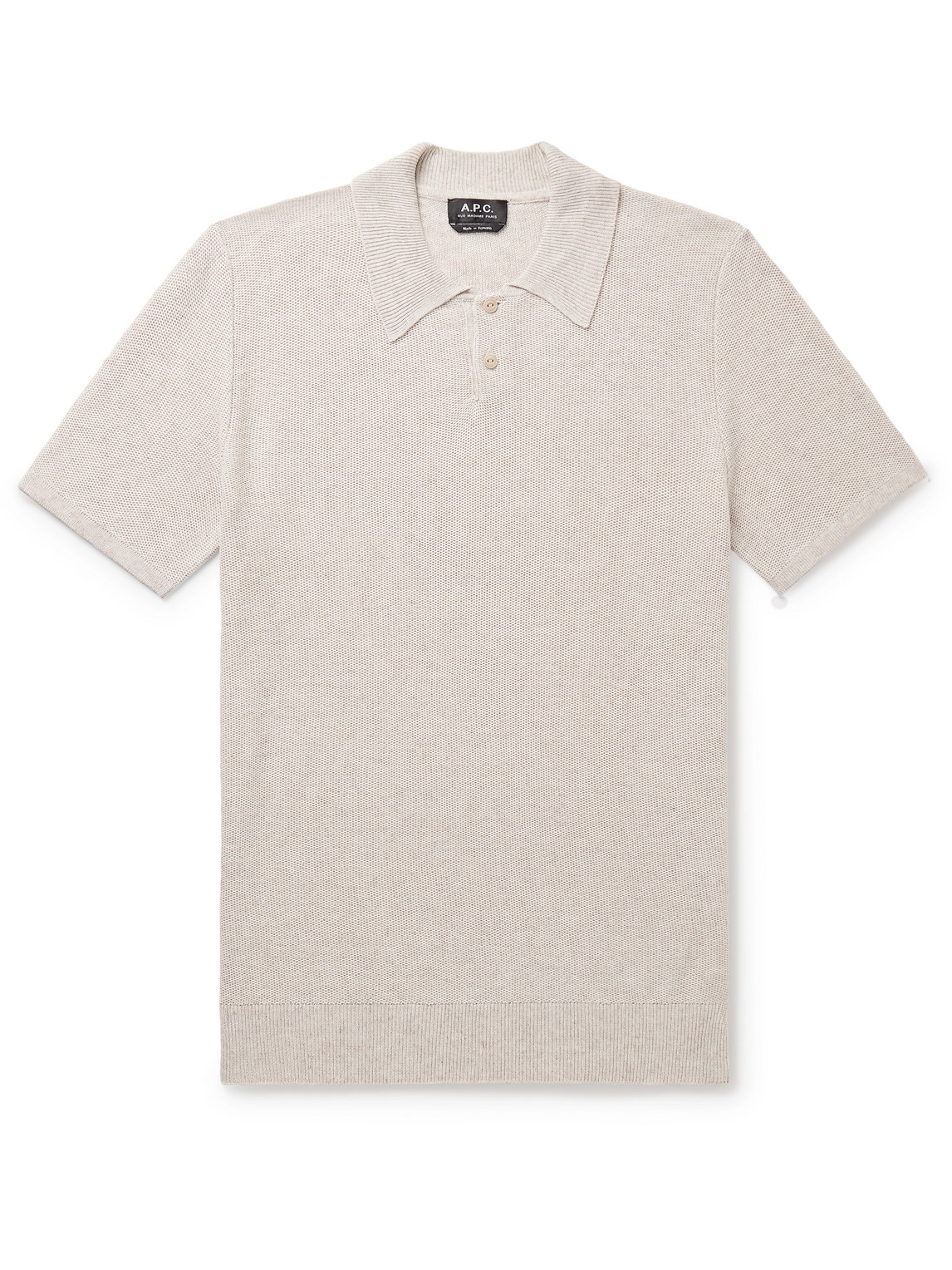 Shop Apc Jay Slim-fit Piqué Polo Shirt In Neutrals