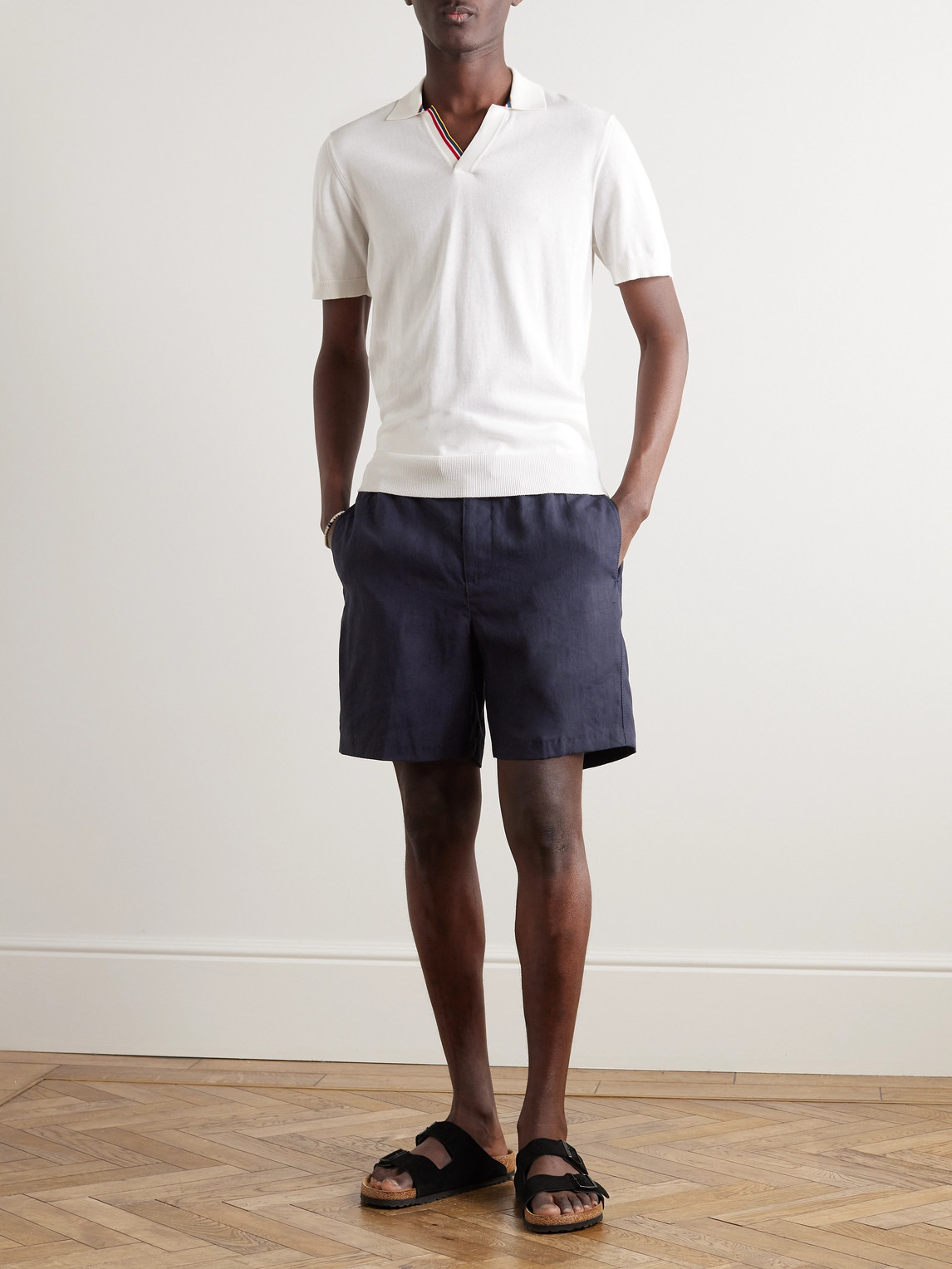 Alex Straight-Leg Linen Drawstring Shorts — 2
