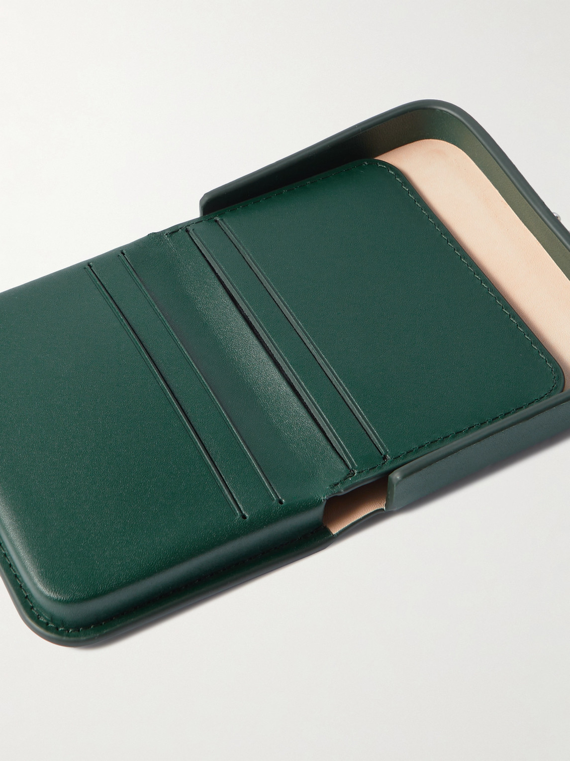 Shop Apc Josh Logo-detailed Leather Wallet In Green