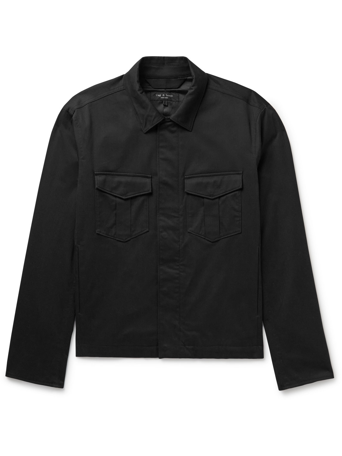 Rag & Bone Archive Garage Slim-fit Cotton-blend Jacket In Black