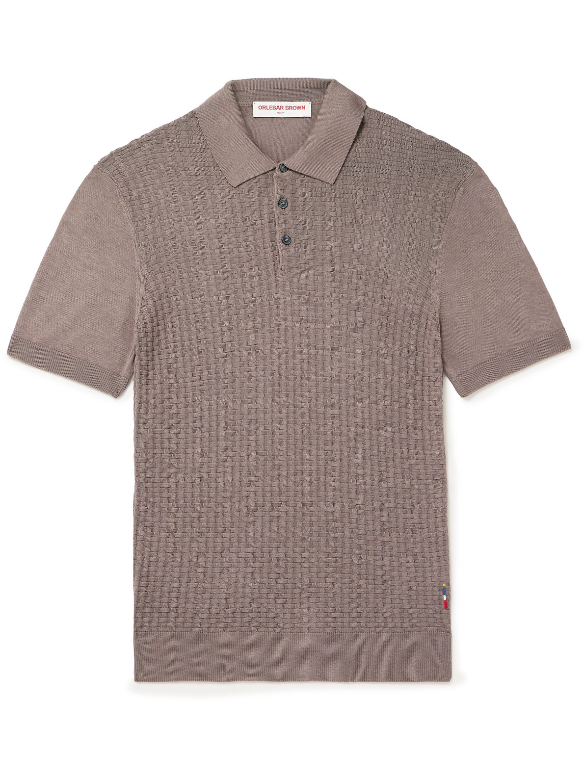 Orlebar Brown Burnham Woven Silk And Cotton-blend Polo Shirt In Brown
