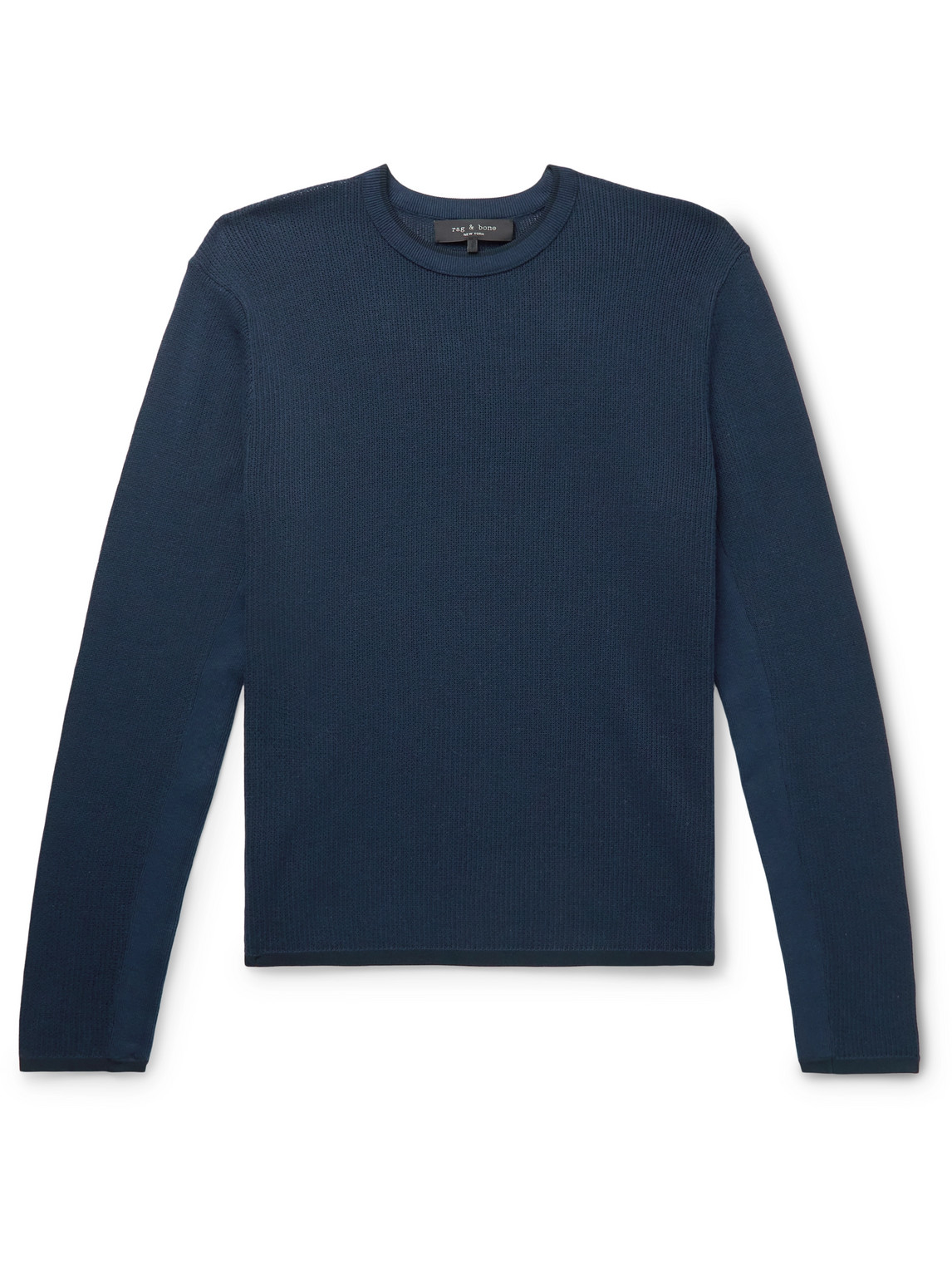 Rag & Bone Harvey Waffle-knit Cotton-blend Cardigan In Blue