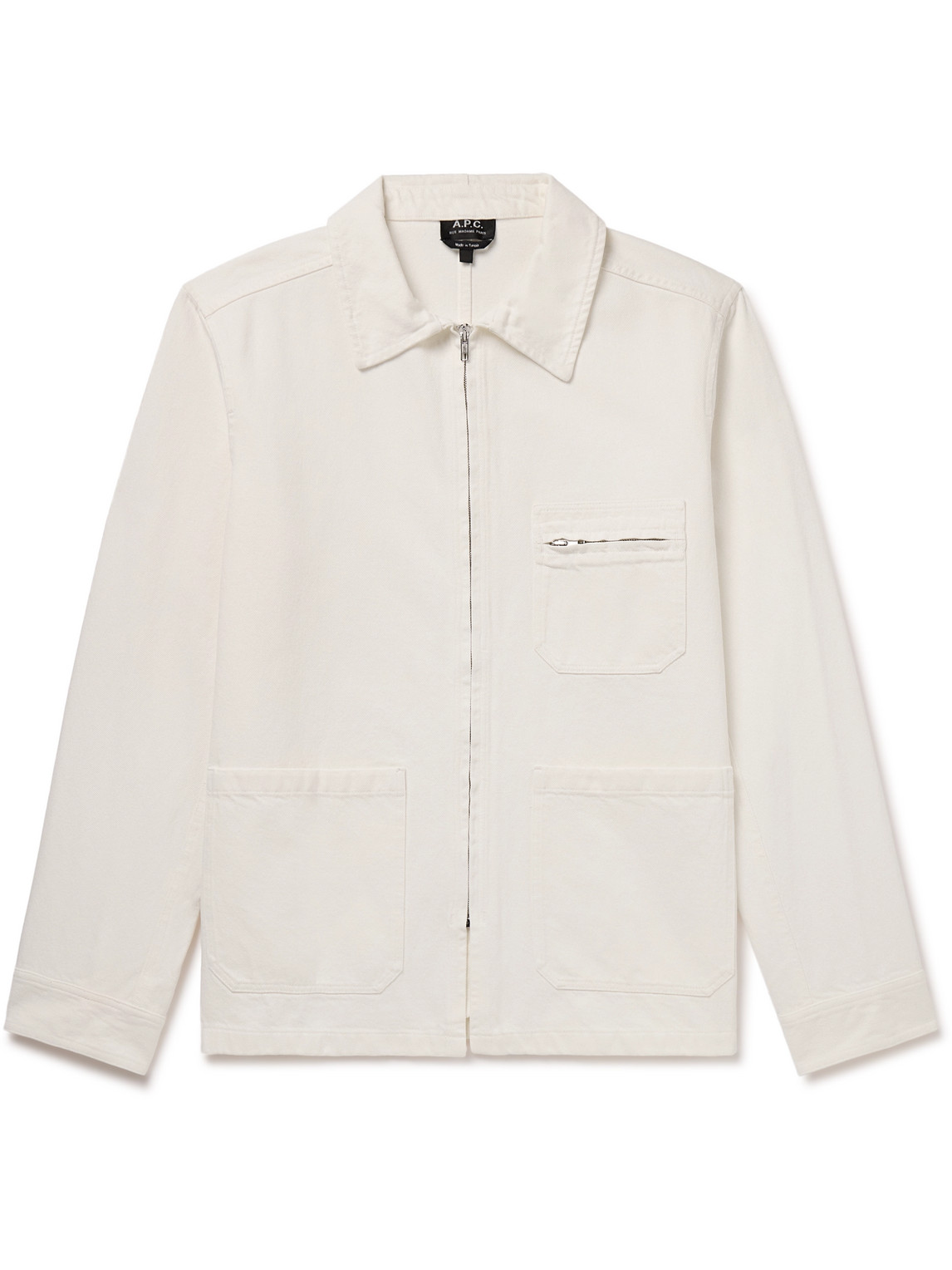 Apc Connor Denim Blouson Jacket In White