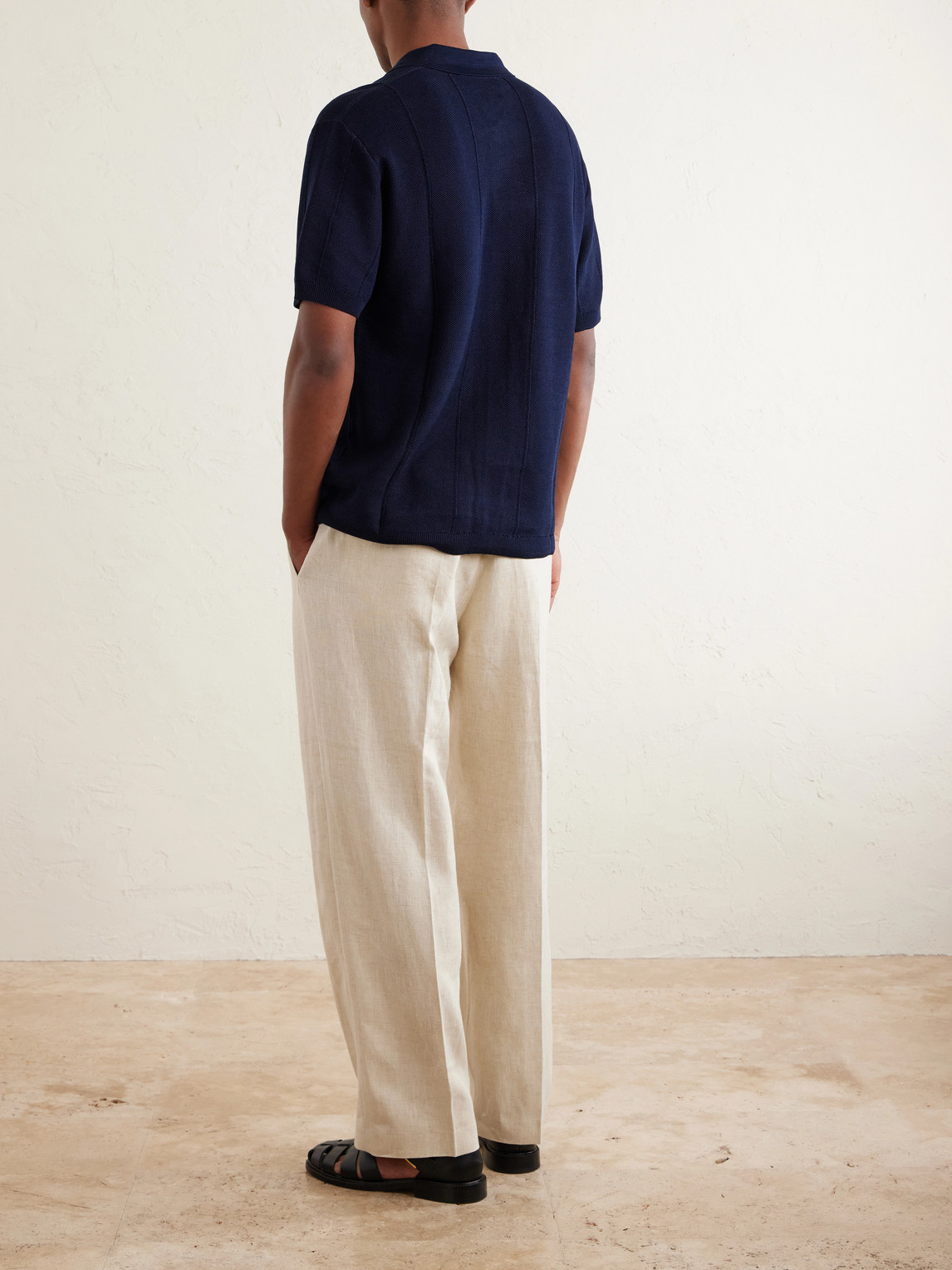 Tiernan Ribbed Cotton Polo Shirt