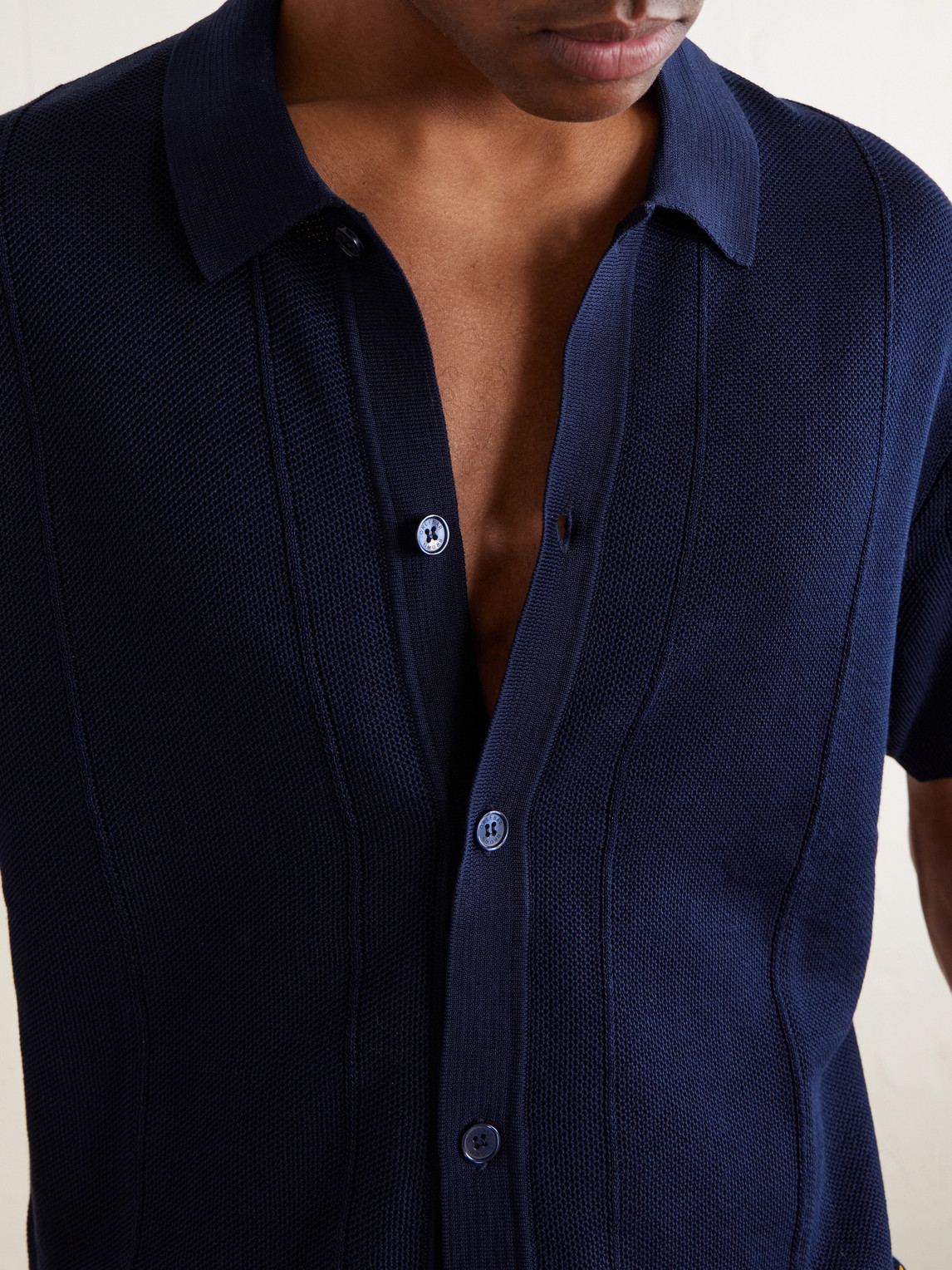 Tiernan Ribbed Cotton Polo Shirt