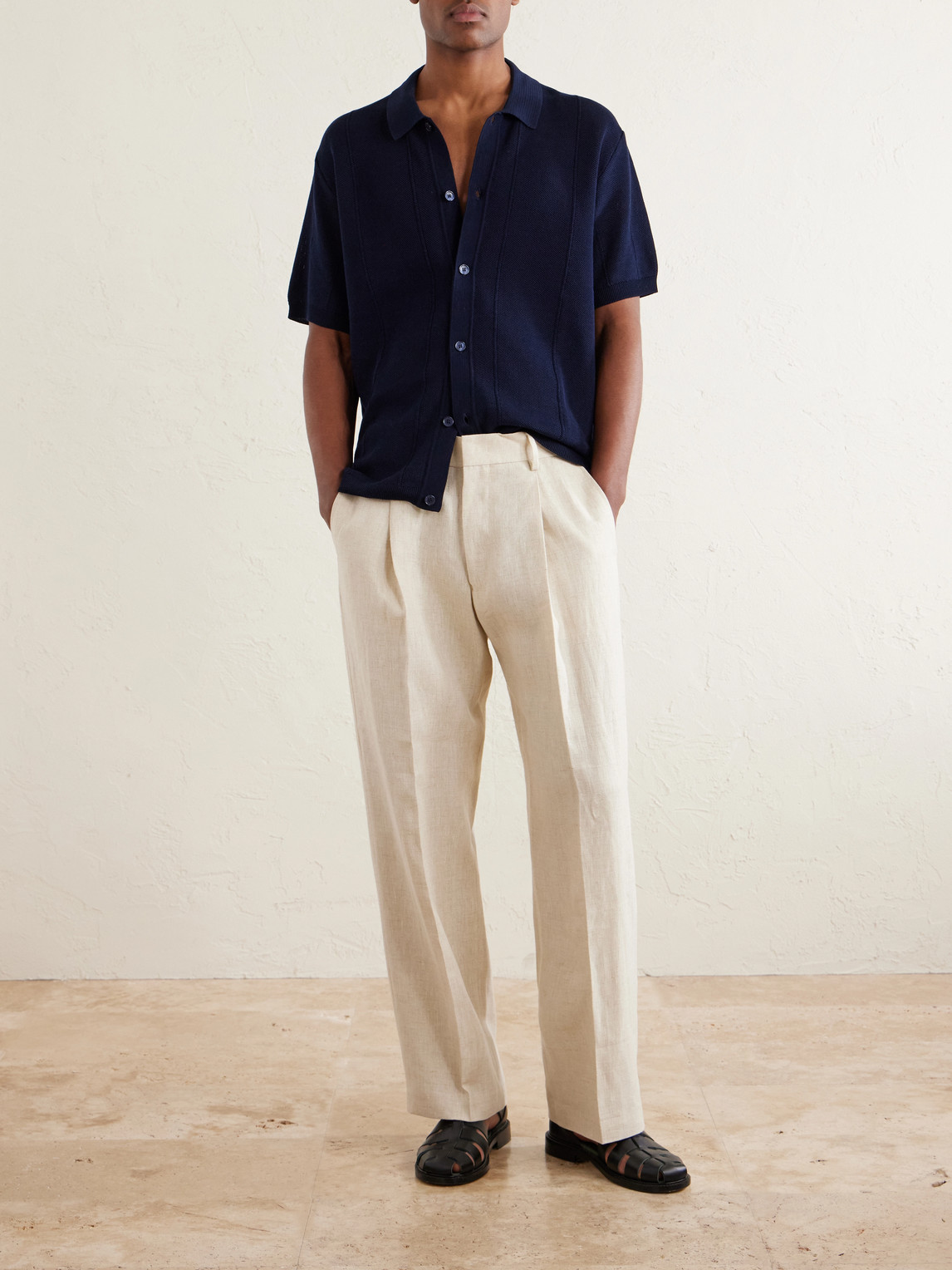 Tiernan Ribbed Cotton Polo Shirt