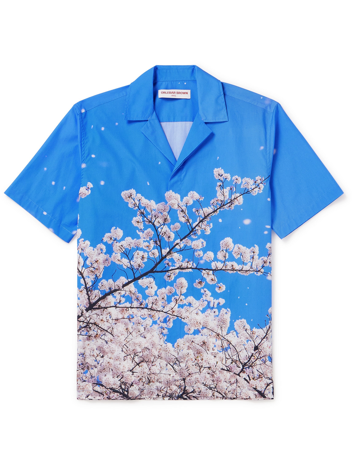 Shop Orlebar Brown Maitan Camp-collar Printed Organic Cotton-poplin Shirt In Multi