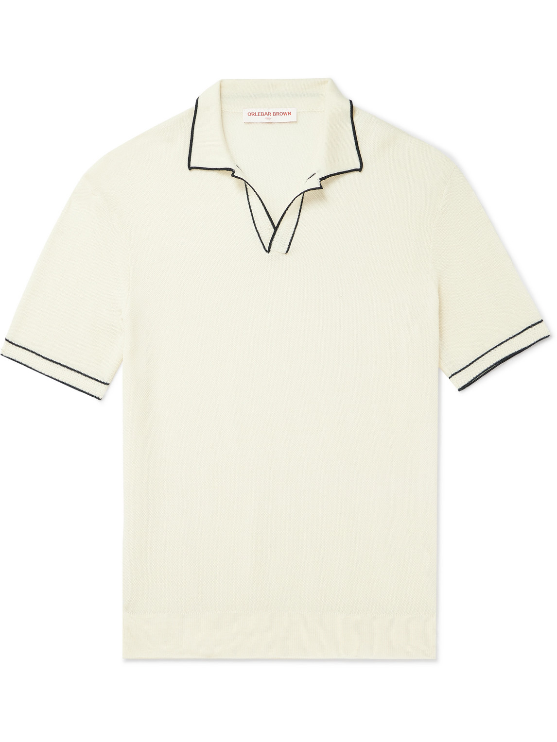 Orlebar Brown Horton Merino Wool Polo Shirt In White