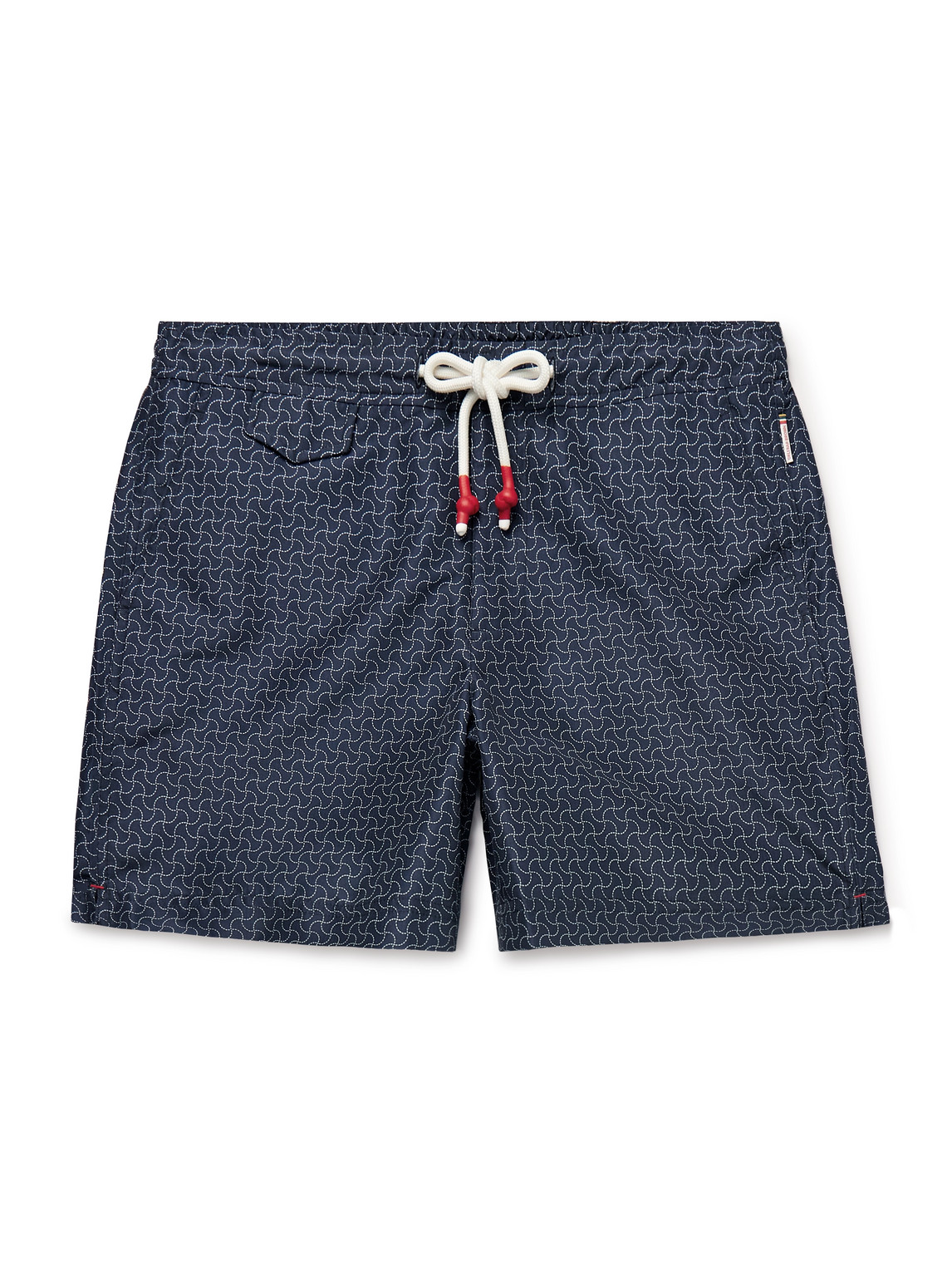 Orlebar Brown Standard Sewn Straight-leg Mid-length Printed Ripstop Swim Shorts In Blue