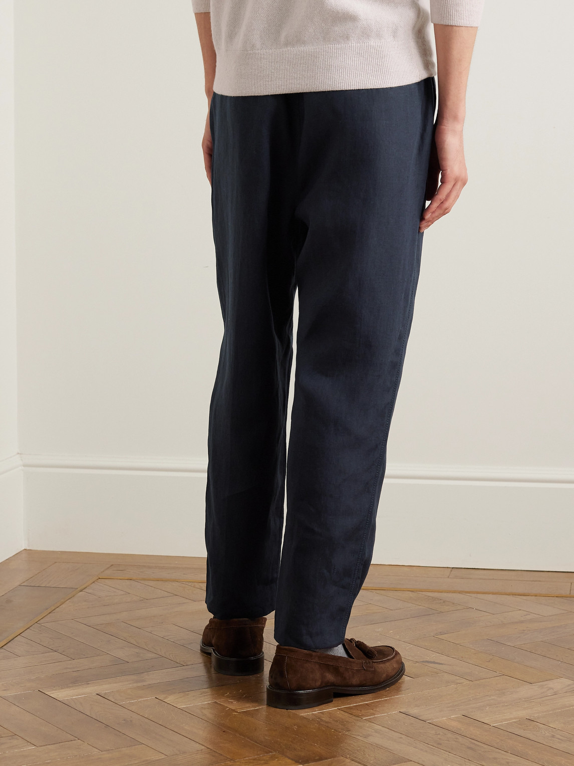 Alex Tapered Linen Drawstring Trousers