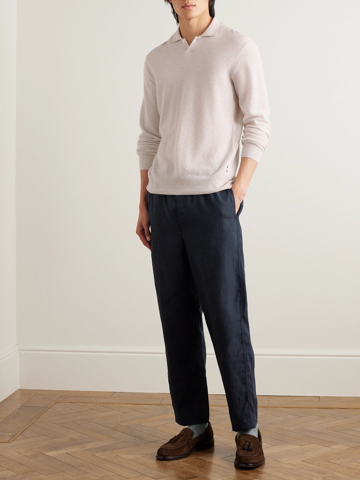 Alex Tapered Linen Drawstring Trousers