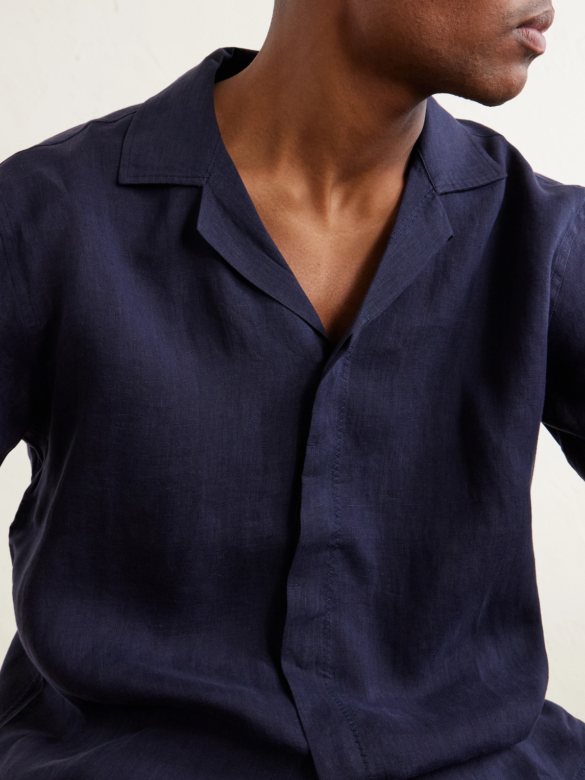 Maitan Camp-Collar Linen Shirt