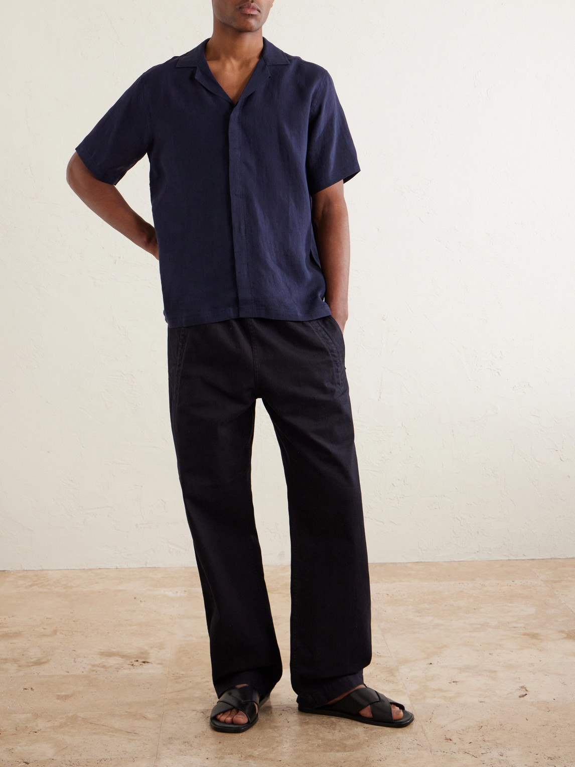 Maitan Camp-Collar Linen Shirt
