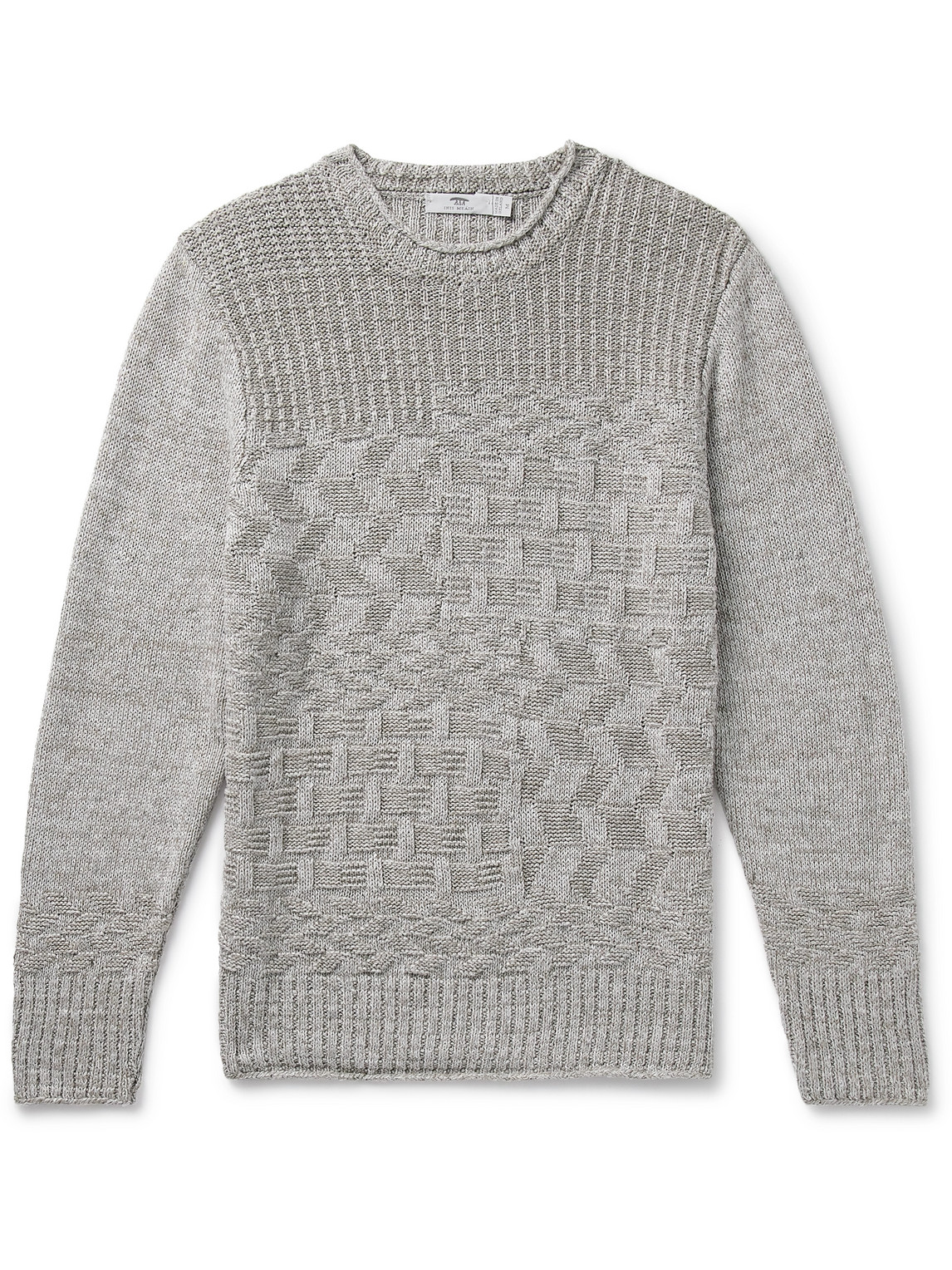 Inis Meain Claíochaí Linen Sweater In Gray