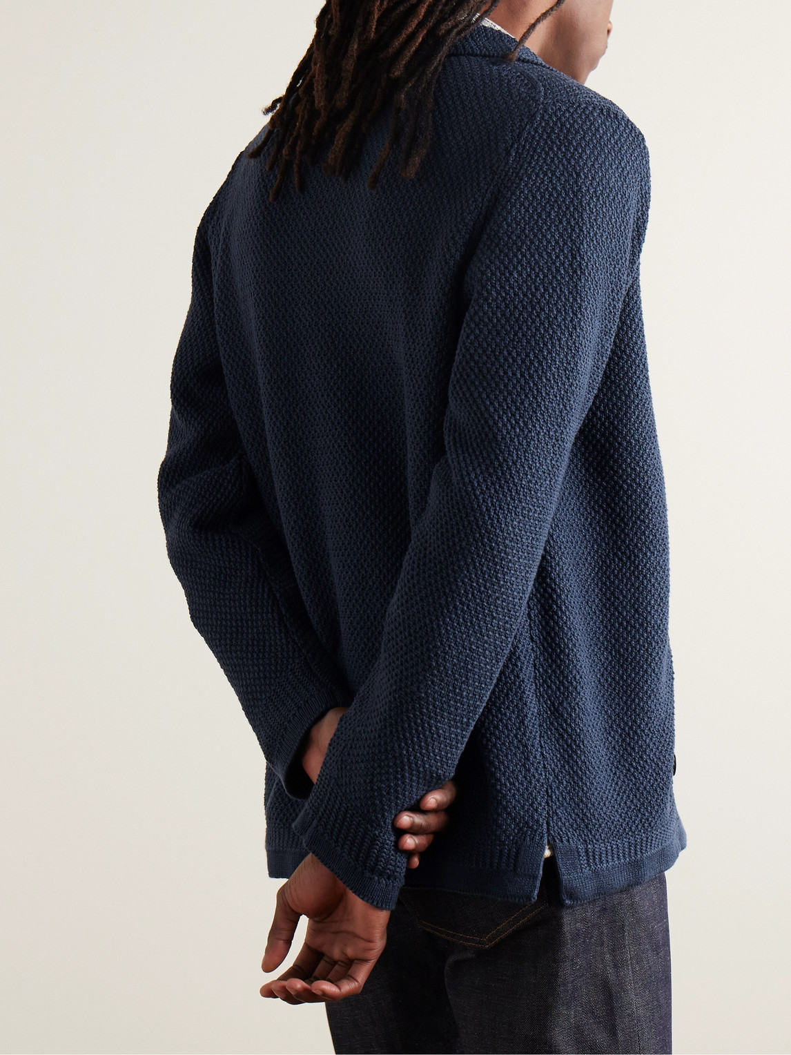 Shop Inis Meain Linen Cardigan In Blue