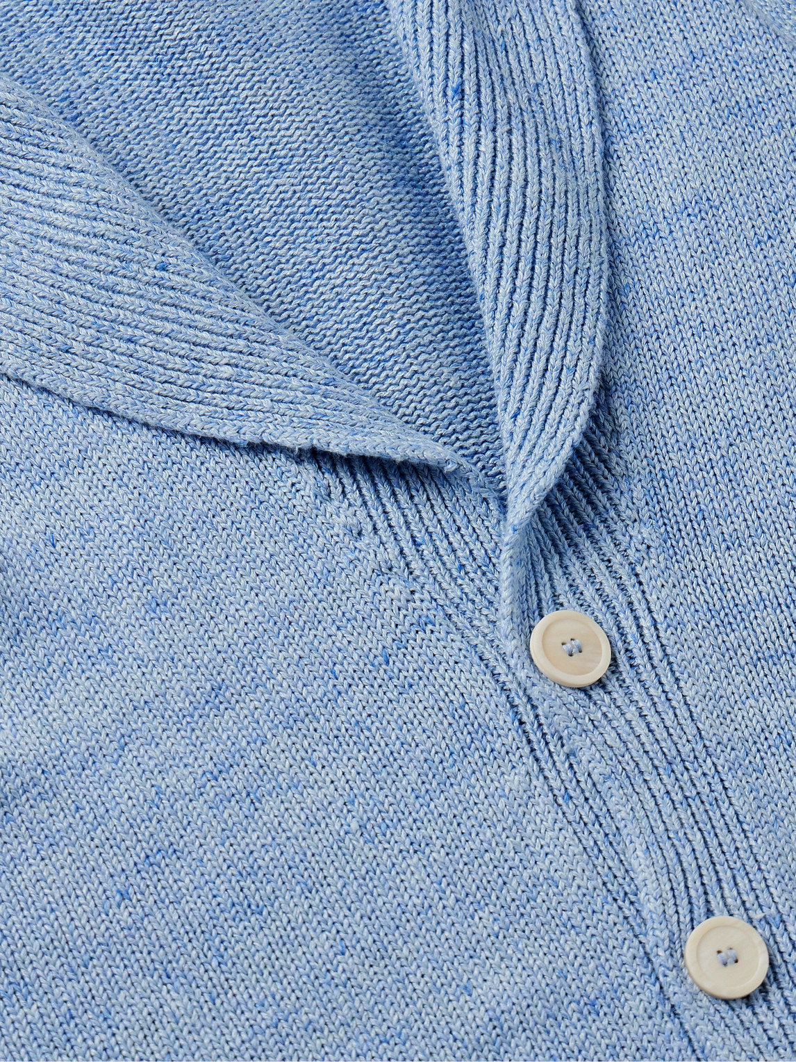 Shop Inis Meain Pub Jacket Linen-blend Cardigan In Blue