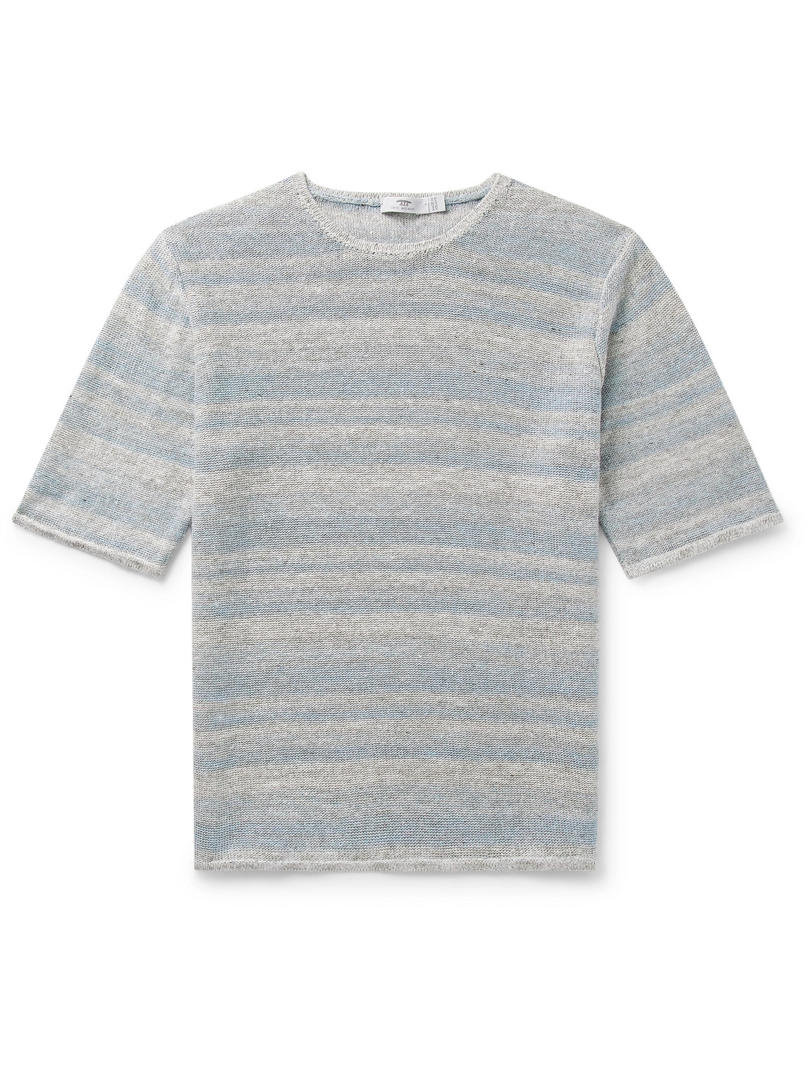 Inis Meain Striped Linen T-shirt In Blue