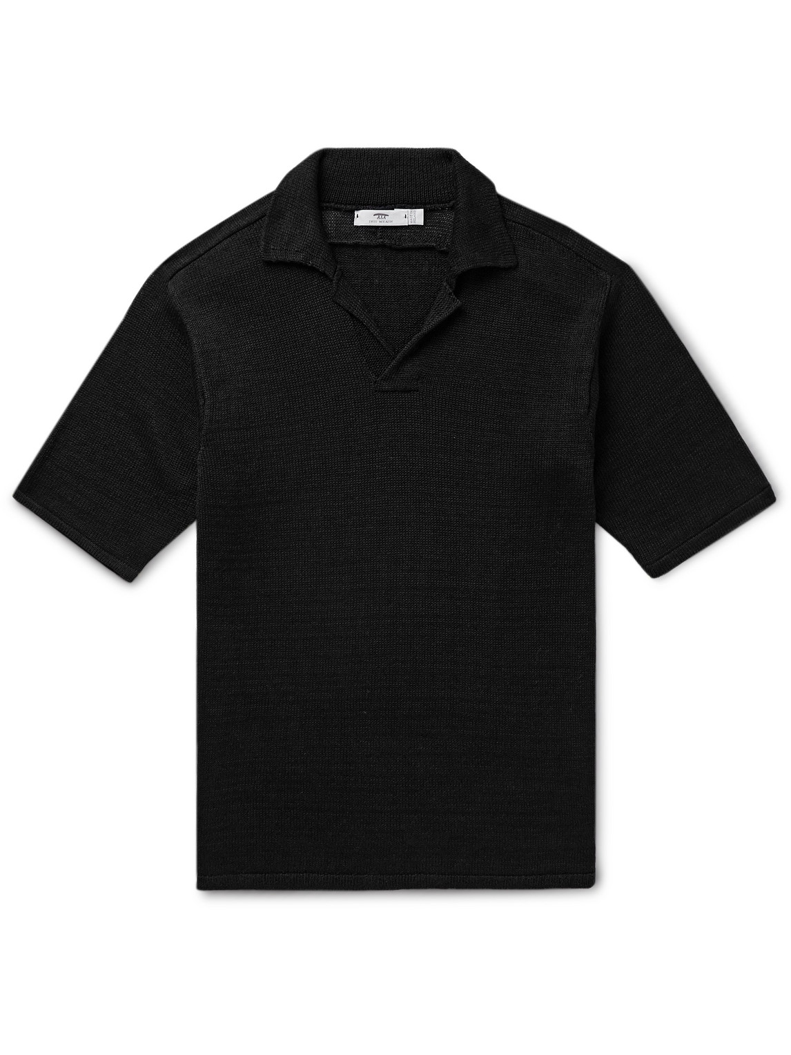 Inis Meain Linen Polo Shirt In Black