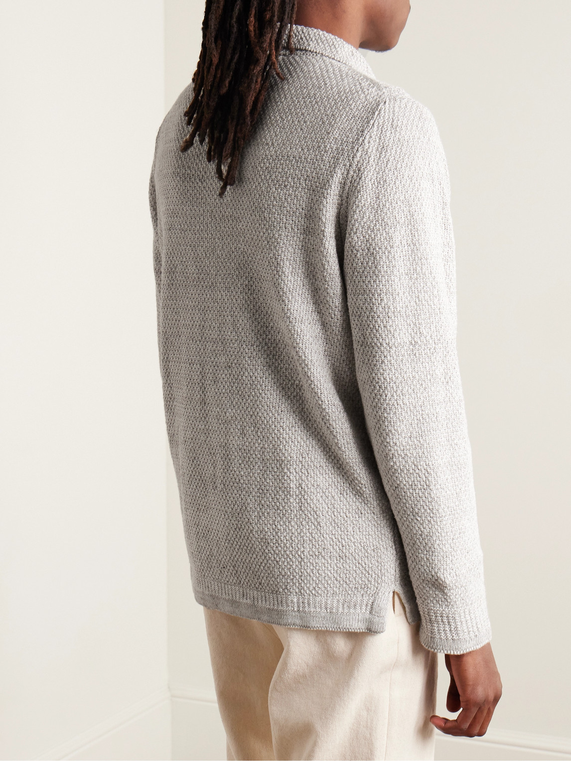 Shop Inis Meain Linen Cardigan In Gray